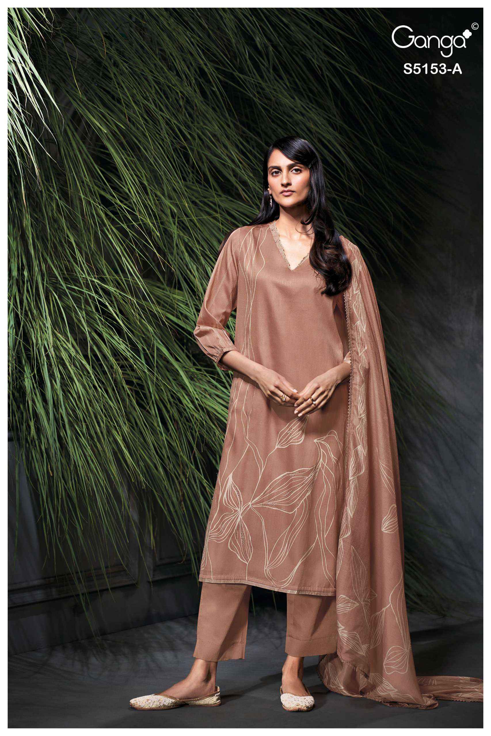 Ganga Nivya 5153 Satin Cotton Dress Material 4 pcs Catalogue