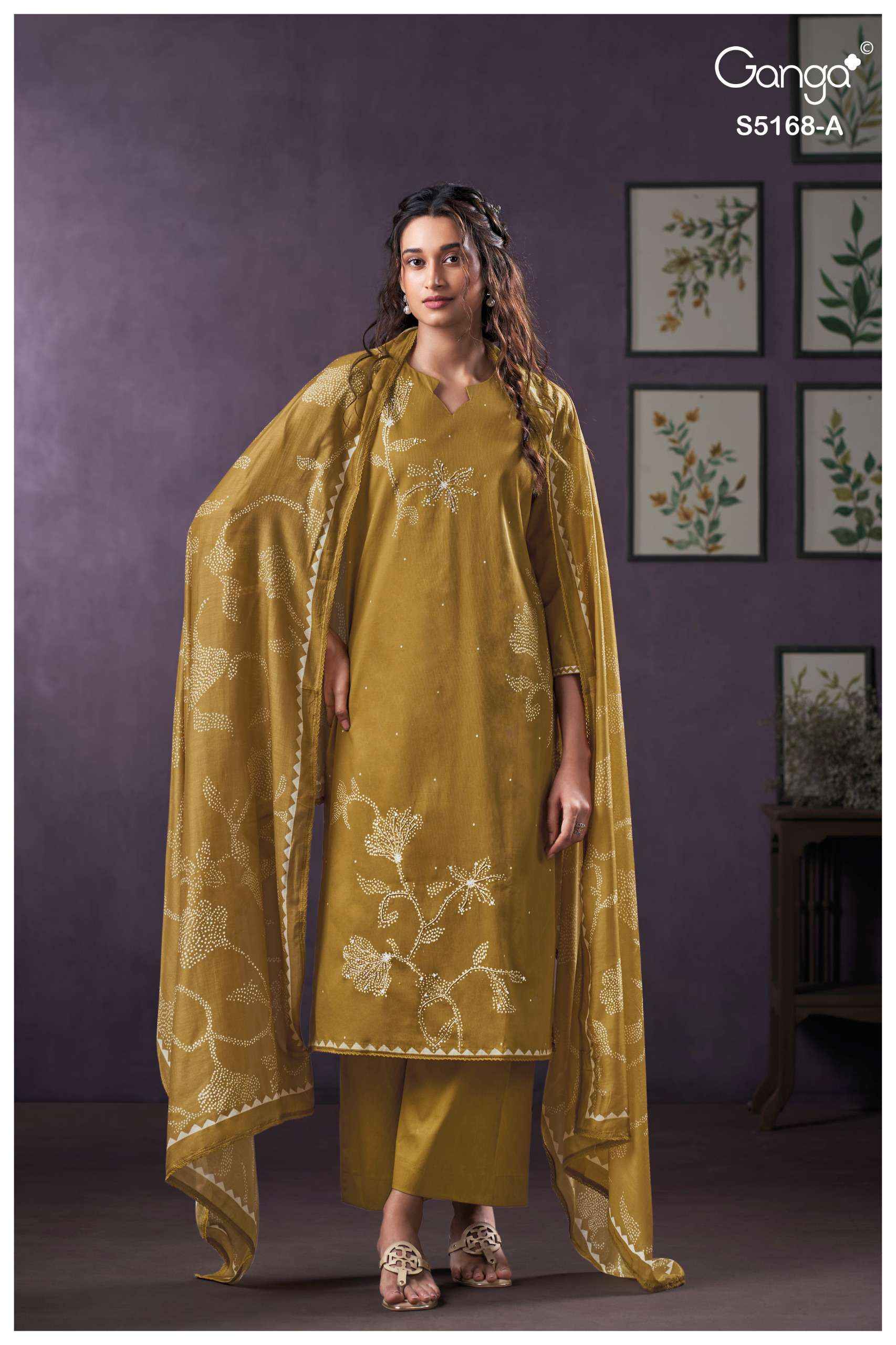 Ganga Shauna 5168 Cotton Dress Material 4 pcs Catalogue