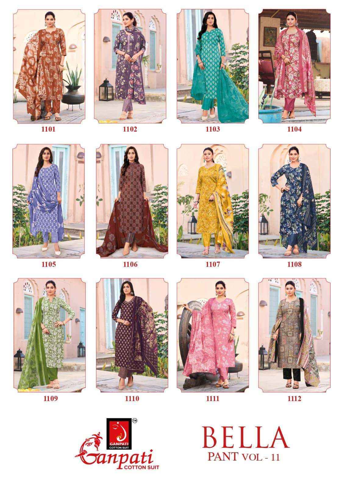 Ganpati Bella Vol 11 Cotton Dress Material 12 pcs Catalogue
