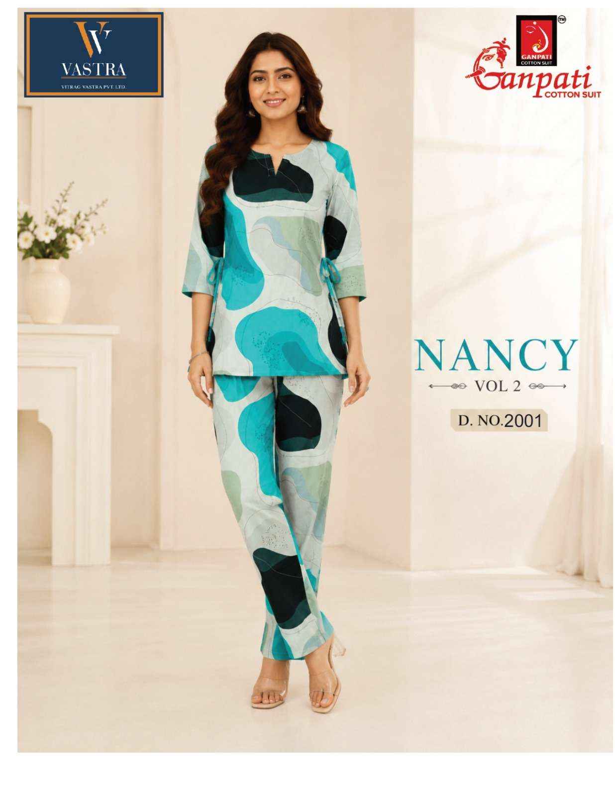 Ganpati Nancy Vol 2 Rayon Co Ord Set 12 pcs Catalogue