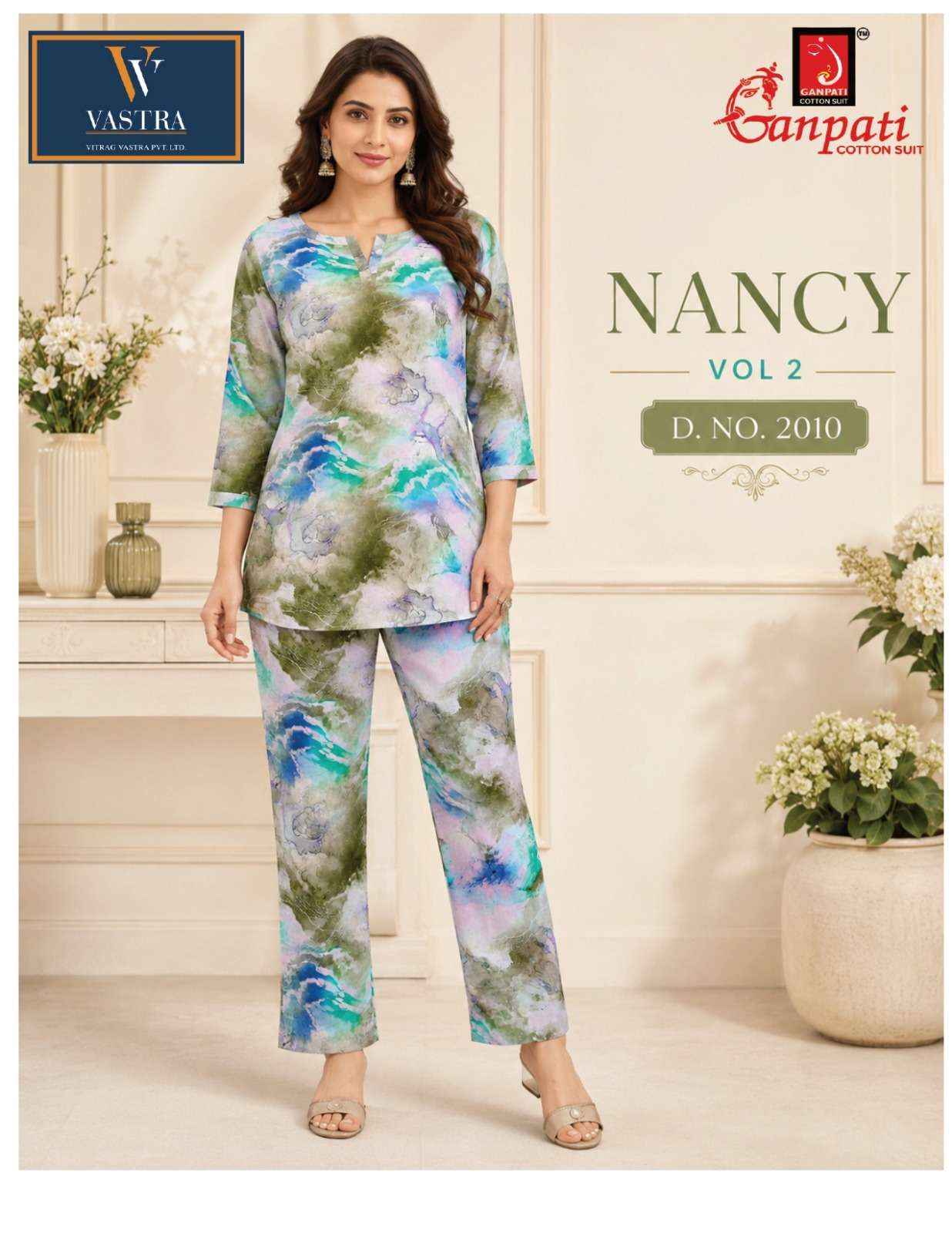 Ganpati Nancy Vol 2 Rayon Co Ord Set 12 pcs Catalogue