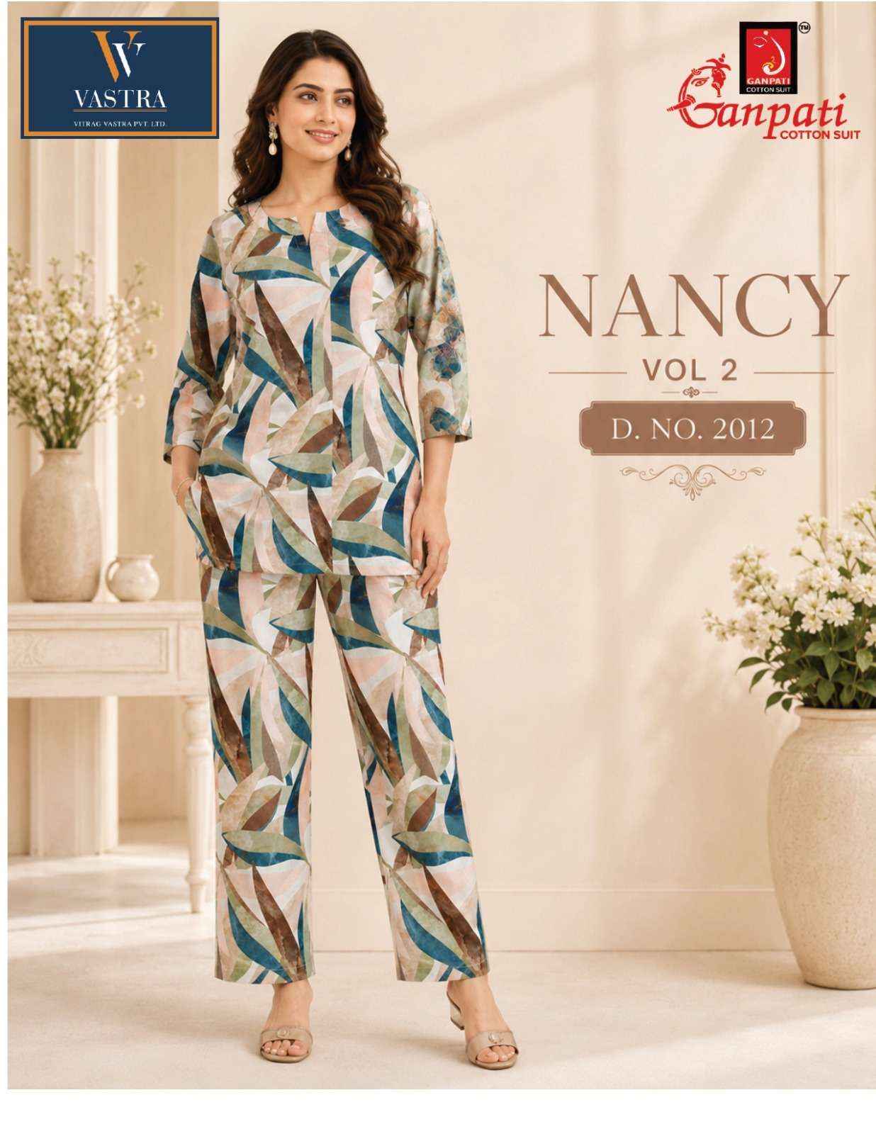 Ganpati Nancy Vol 2 Rayon Co Ord Set 12 pcs Catalogue