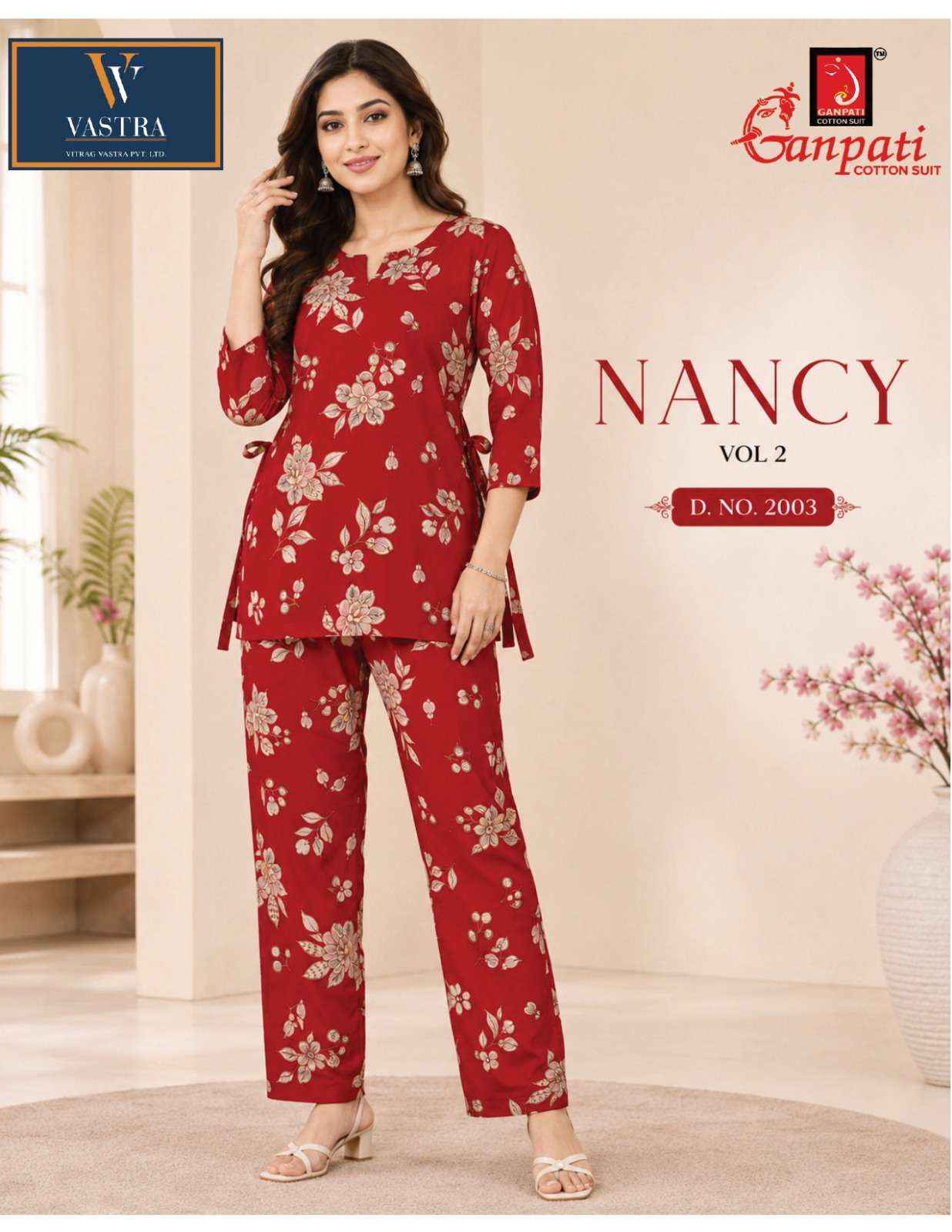 Ganpati Nancy Vol 2 Rayon Co Ord Set 12 pcs Catalogue