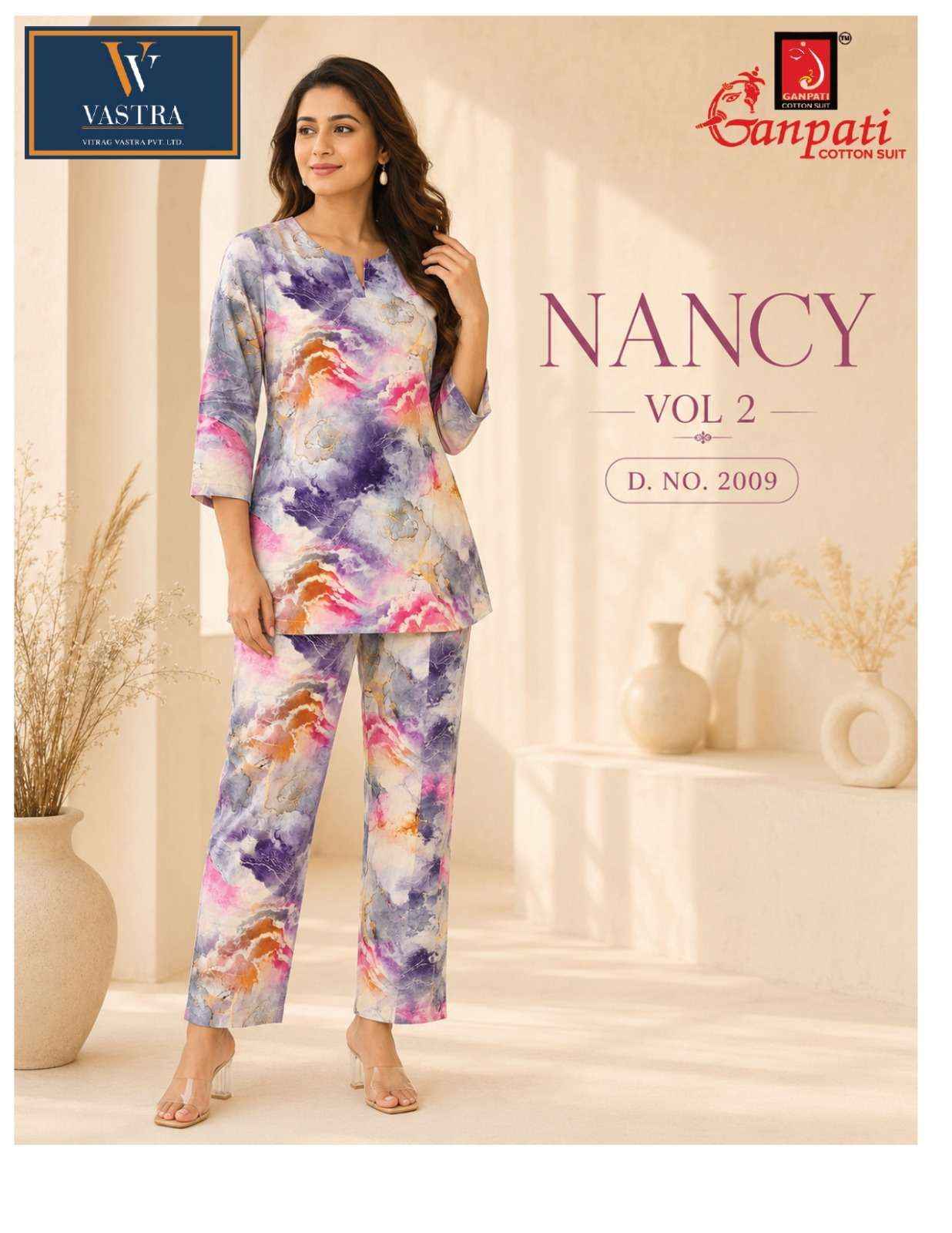 Ganpati Nancy Vol 2 Rayon Co Ord Set 12 pcs Catalogue