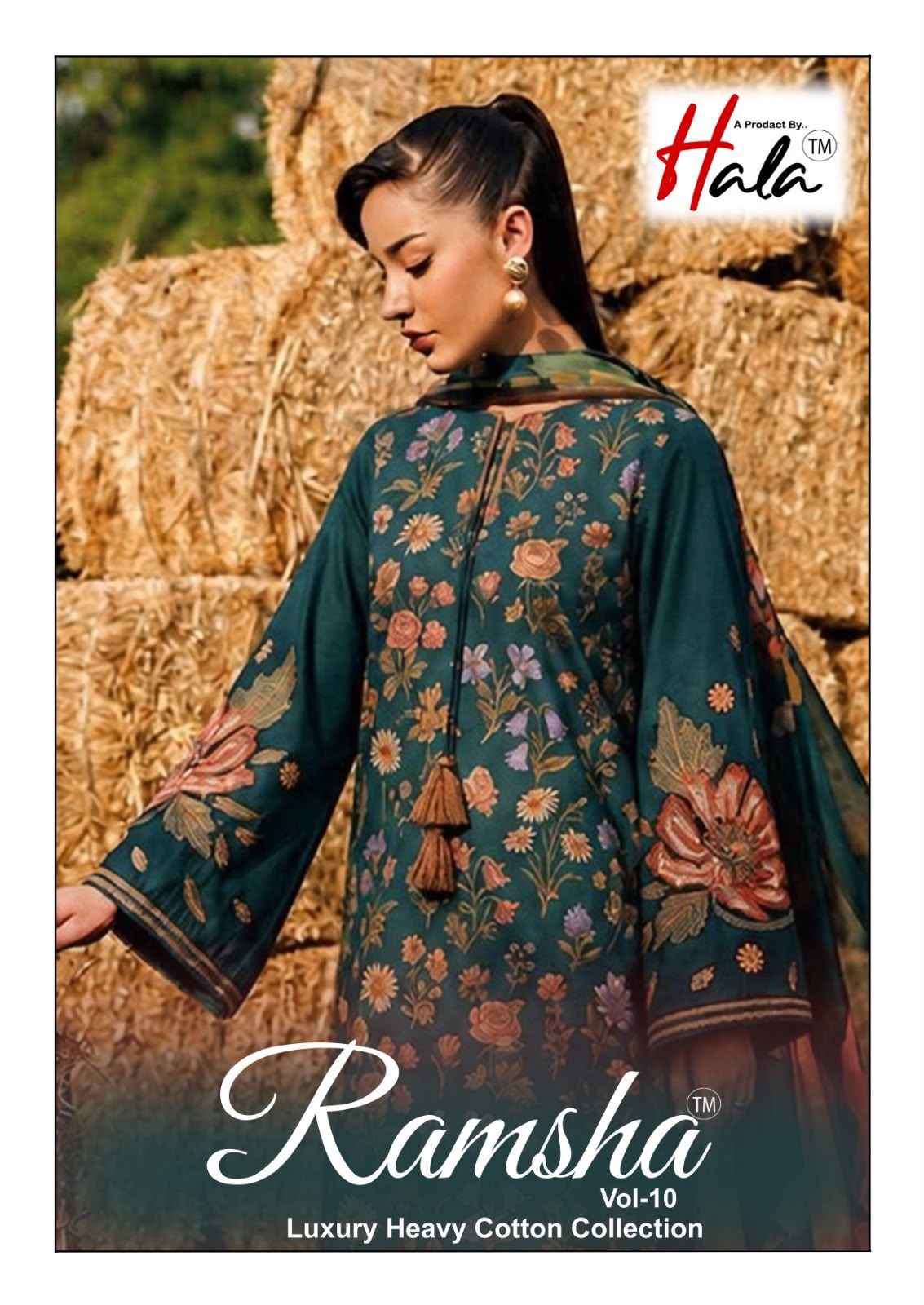 Hala Ramsha Vol 10 Cotton Dress Material 6 pcs Catalogue