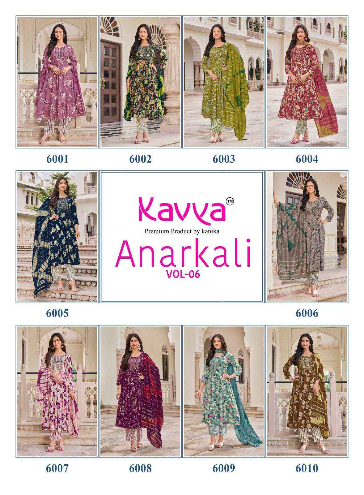 Kavya Anarkali Vol 6 Rayon Kurti Combo 10 pcs Catalogue