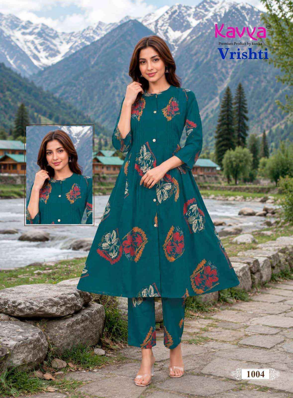 Kavya Vrishti Vol 1 Rayon Kurti With Bottom 10 pcs Catalogue