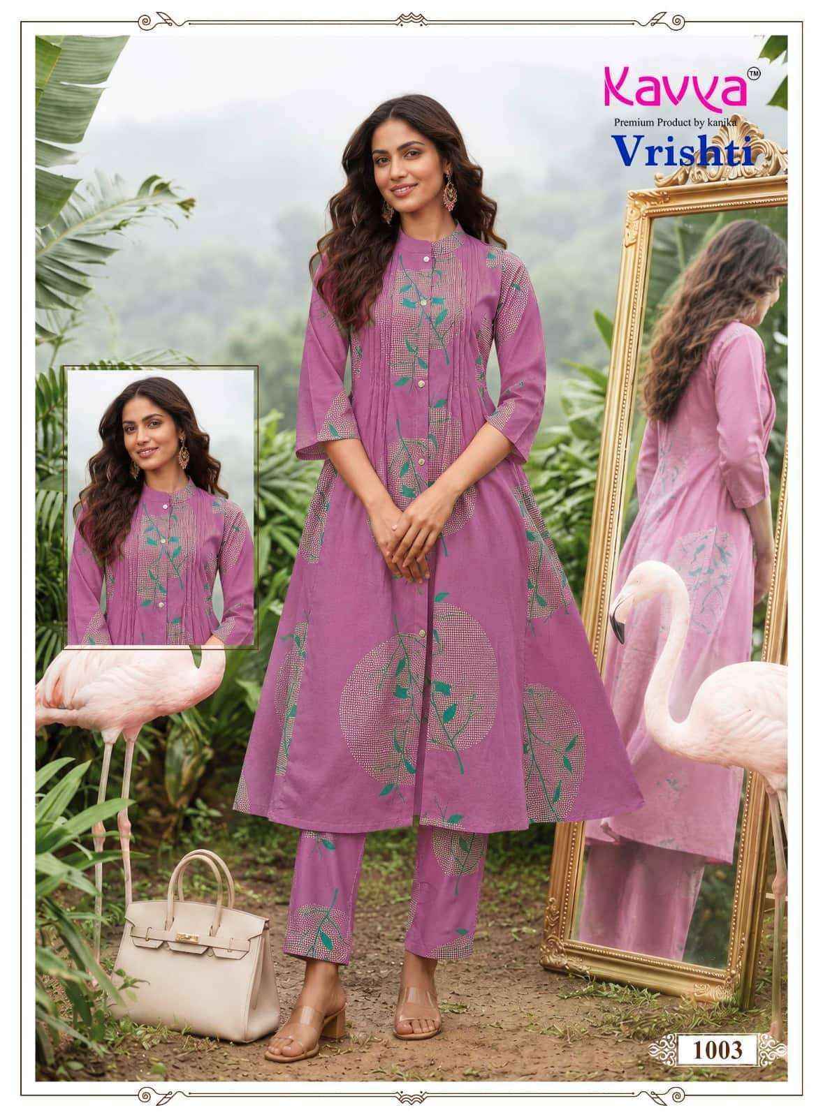 Kavya Vrishti Vol 1 Rayon Kurti With Bottom 10 pcs Catalogue