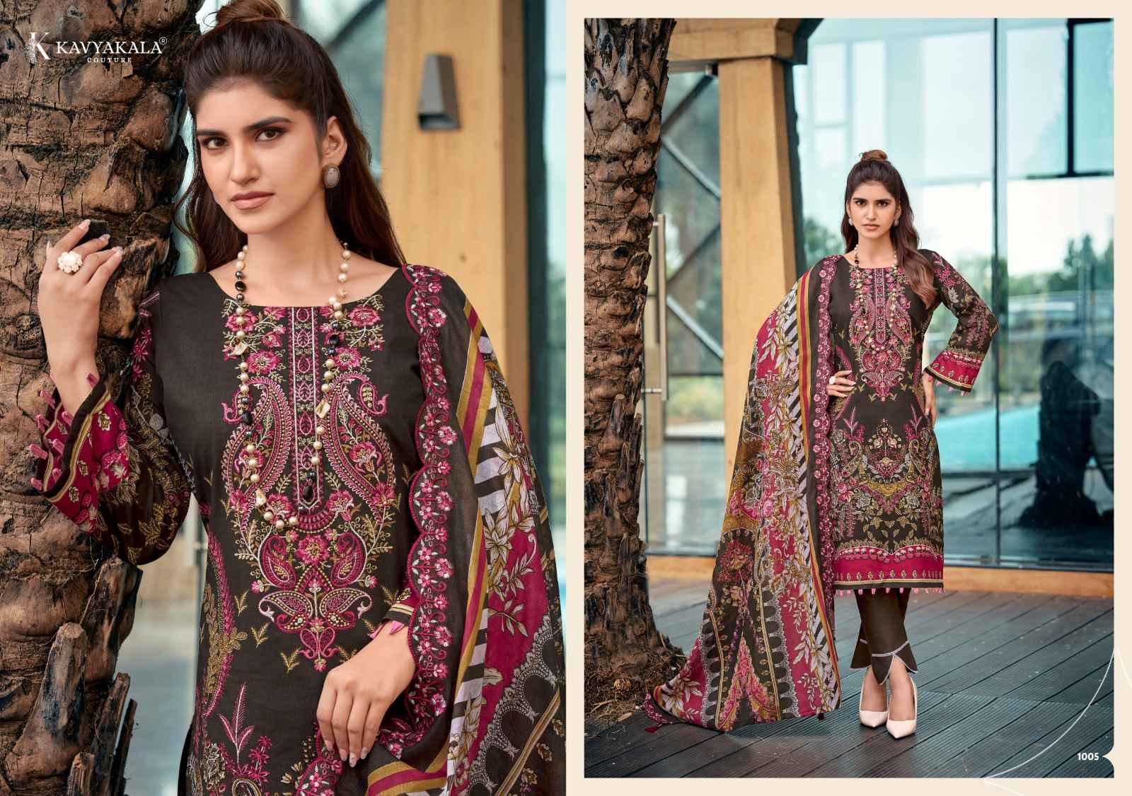 Kavyakala Anarkali Vol 27 Lawn Cotton Dress Material 8 pcs Catalogue