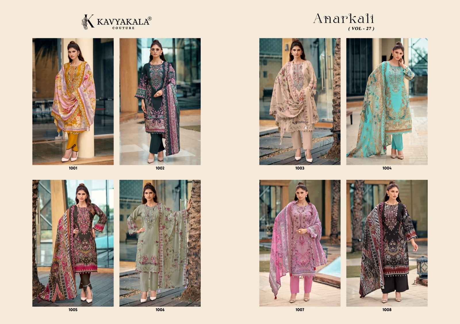 Kavyakala Anarkali Vol 27 Lawn Cotton Dress Material 8 pcs Catalogue