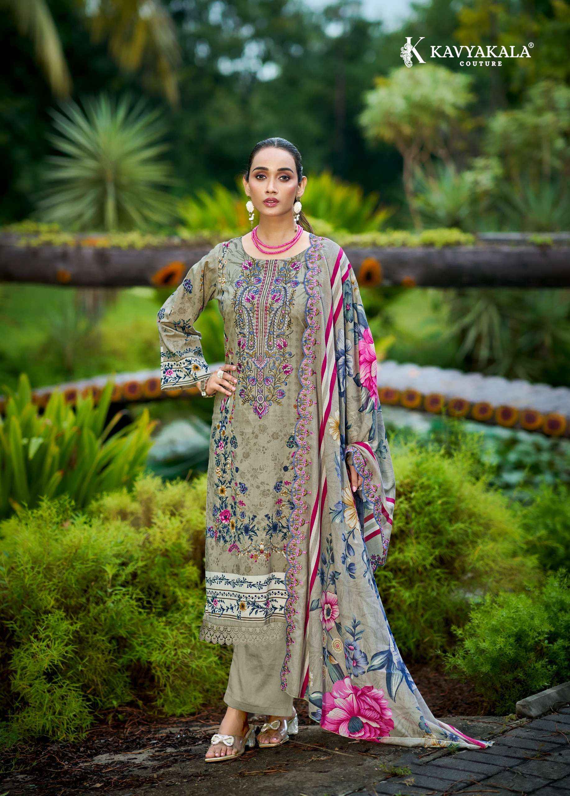 Kavyakala Anarkali Vol 28 Lawn Cotton Dress Material 8 pcs Catalogue