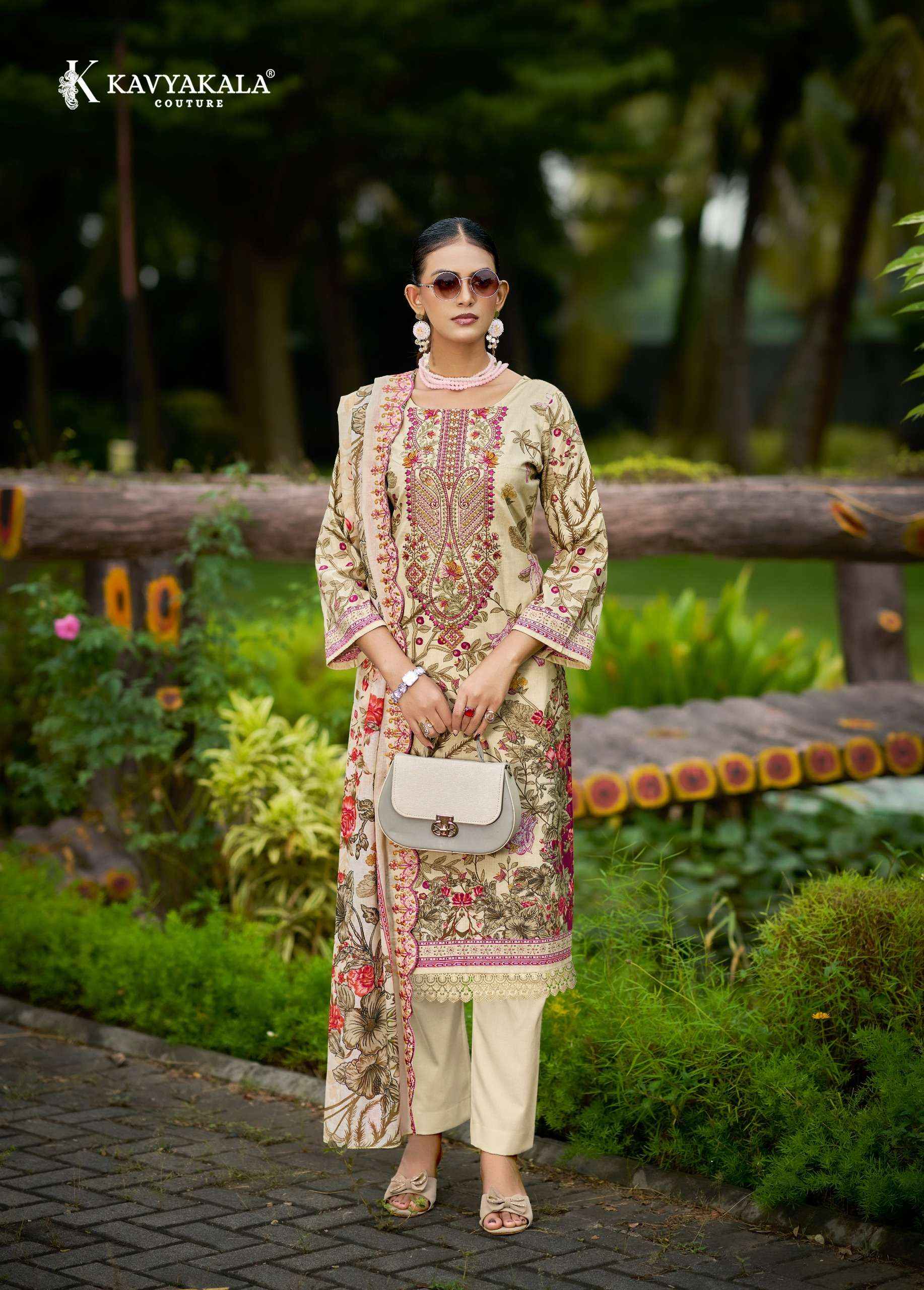Kavyakala Anarkali Vol 28 Lawn Cotton Dress Material 8 pcs Catalogue