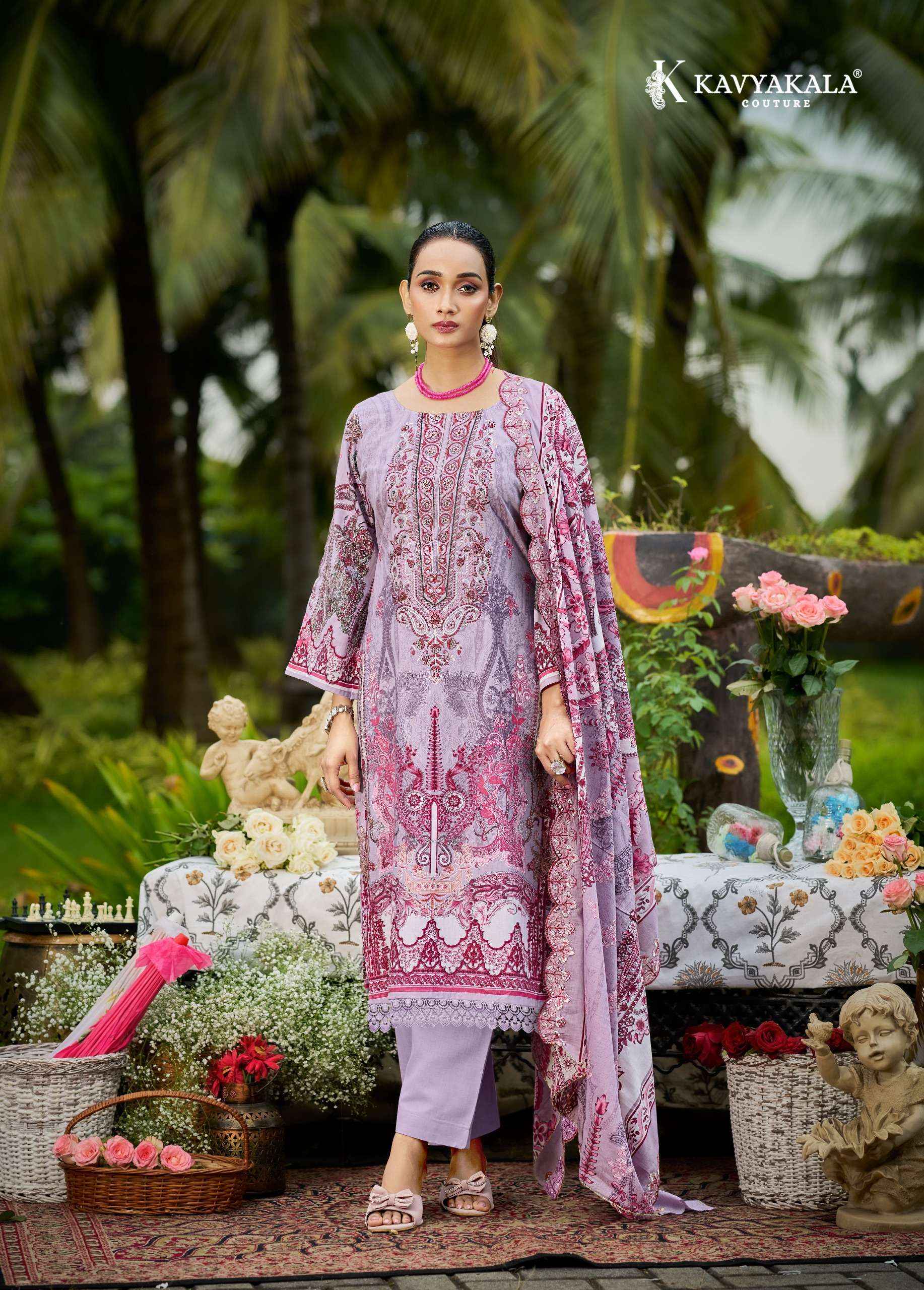 Kavyakala Anarkali Vol 28 Lawn Cotton Dress Material 8 pcs Catalogue