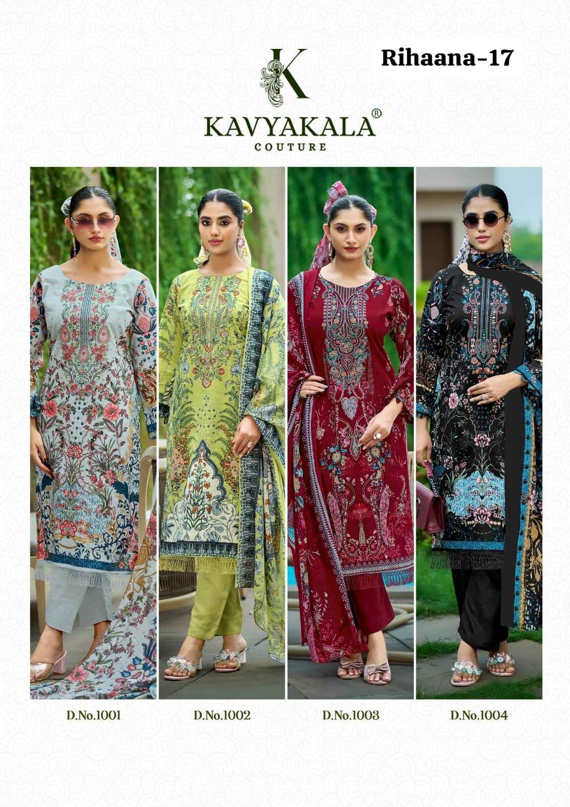 Kavyakala Rihaana Vol 17 Lawn Cotton Dress Material 8 pcs Catalogue