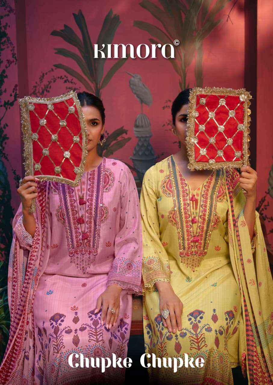 Kimora Chupke Chupke Muslin Dress Material 4 pcs Catalogue
