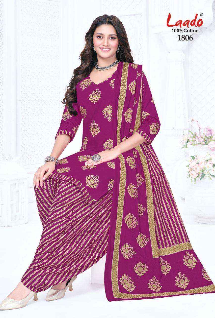 Laado Nadiya Patiyala Vol 18 Cotton Dress Material 12 pcs Catalogue