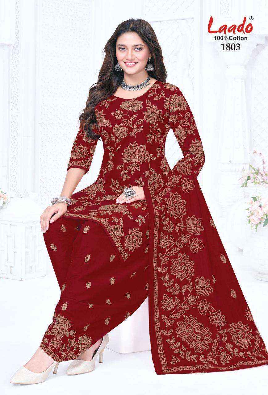 Laado Nadiya Patiyala Vol 18 Cotton Dress Material 12 pcs Catalogue
