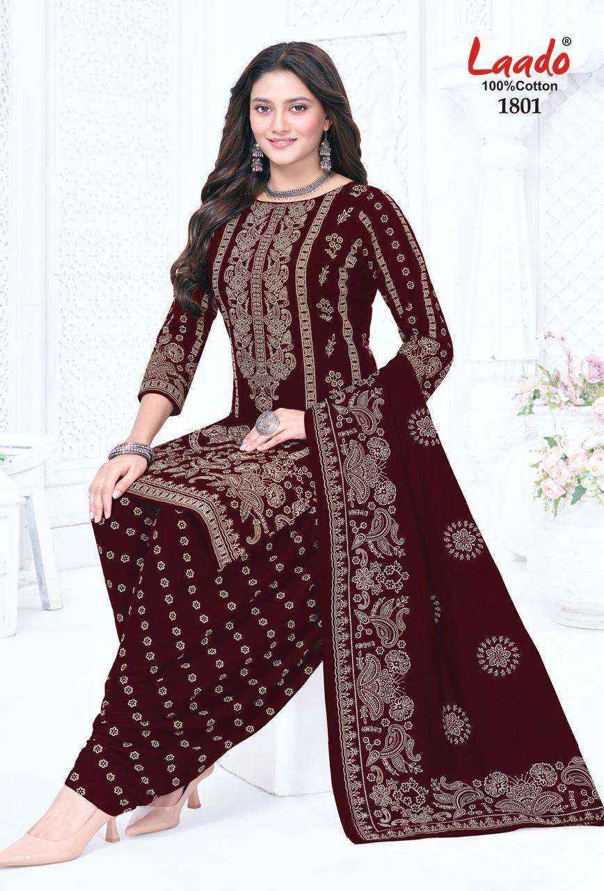 Laado Nadiya Patiyala Vol 18 Cotton Dress Material 12 pcs Catalogue