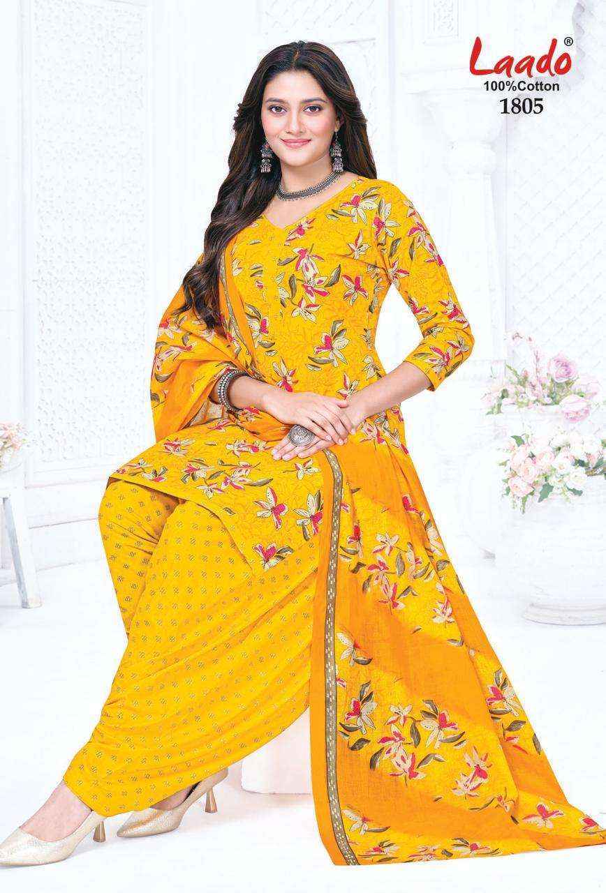Laado Nadiya Patiyala Vol 18 Cotton Dress Material 12 pcs Catalogue