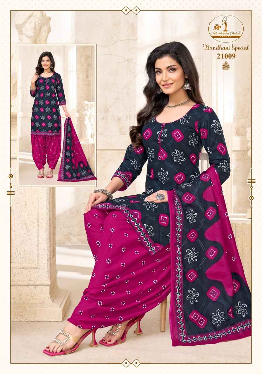 Miss World Choice Bandhni Special Vol 21 Readymade Cotton Dress 10 pcs Catalogue