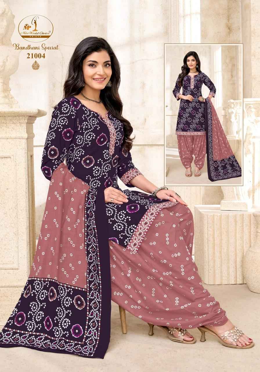 Miss World Choice Bandhni Special Vol 21 Readymade Cotton Dress 10 pcs Catalogue