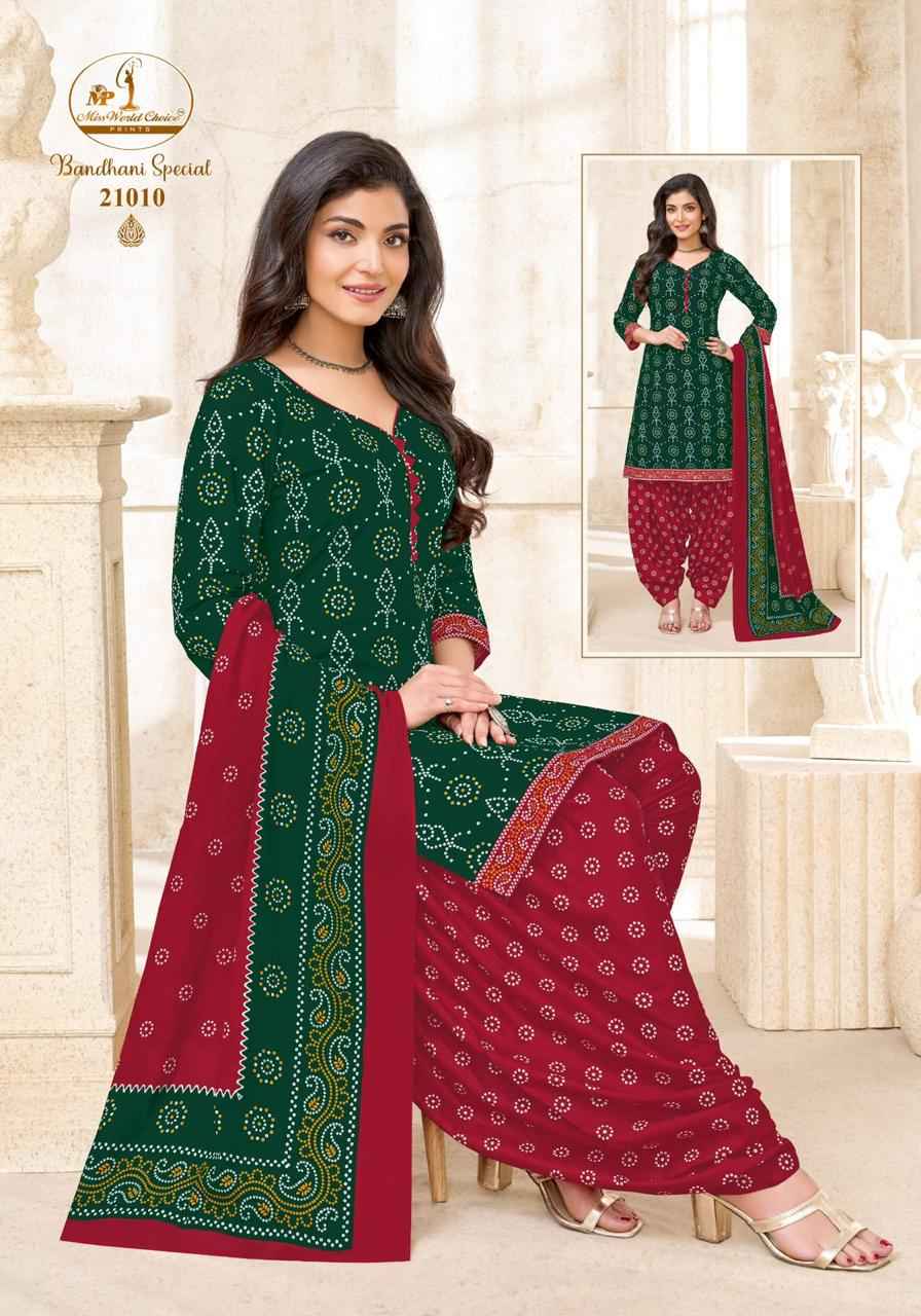 Miss World Choice Bandhni Special Vol 21 Readymade Cotton Dress 10 pcs Catalogue