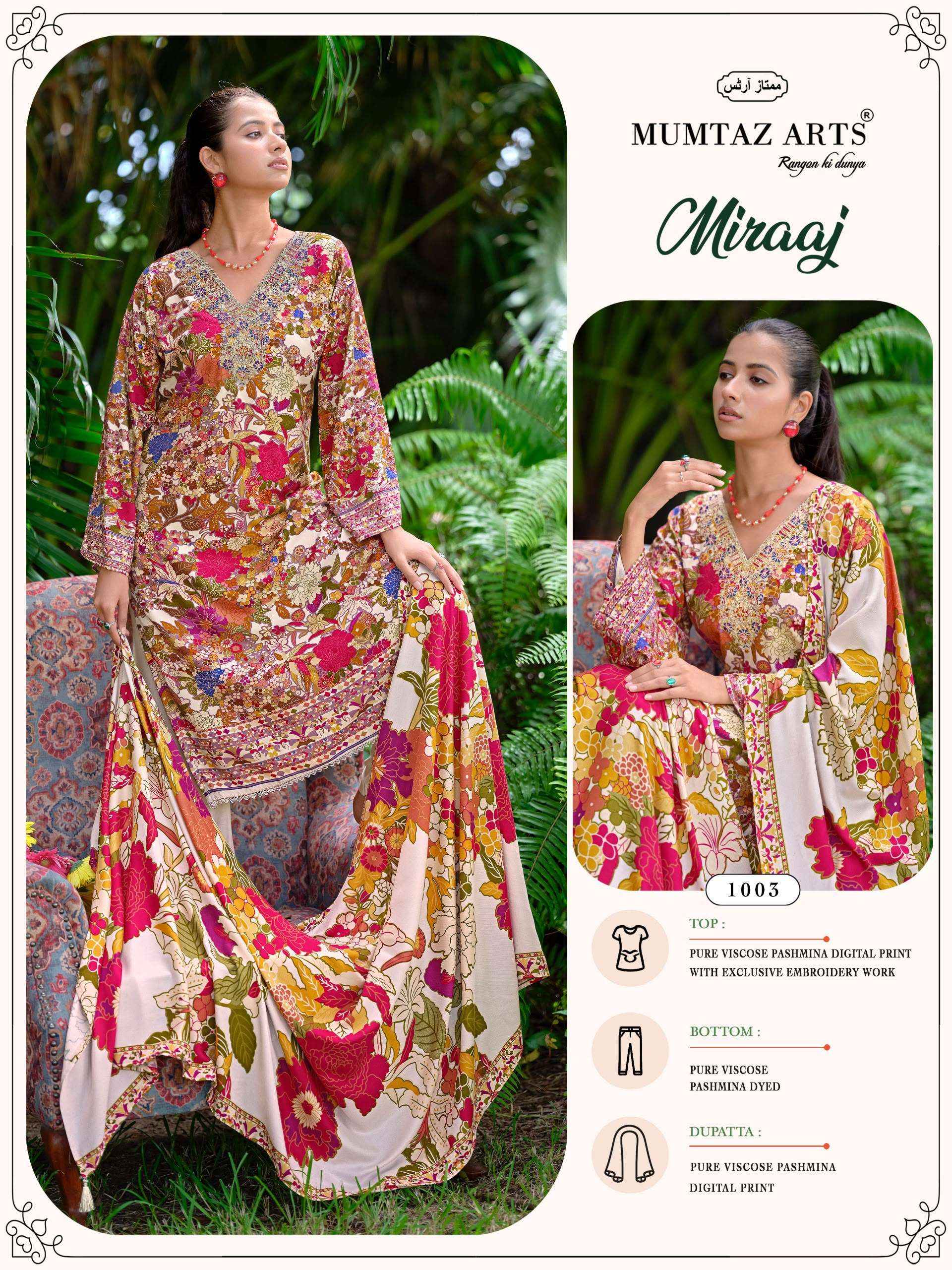 Mumtaz Arts Miraaj Viscose Pashmina Dress Material 4 pcs Catalogue