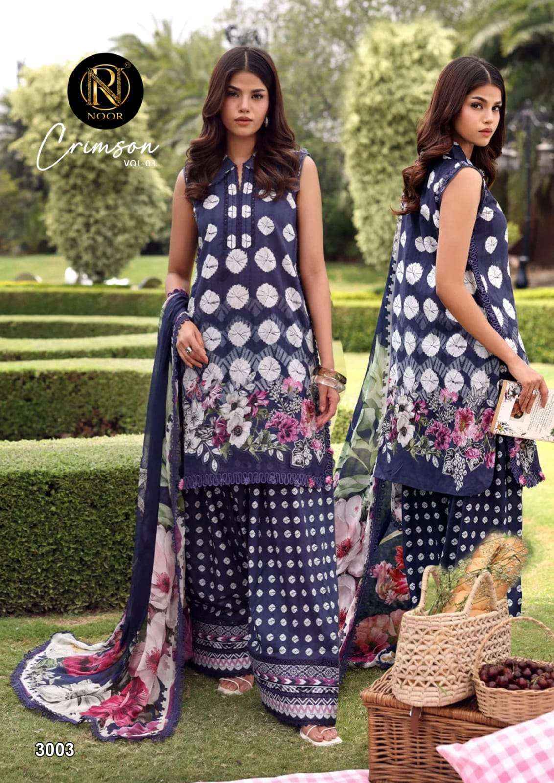 Noor Crimson Vol 3 Lawn Cotton Dress Material 6 pcs Catalogue