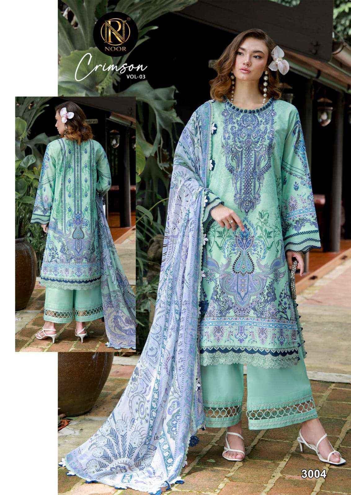 Noor Crimson Vol 3 Lawn Cotton Dress Material 6 pcs Catalogue