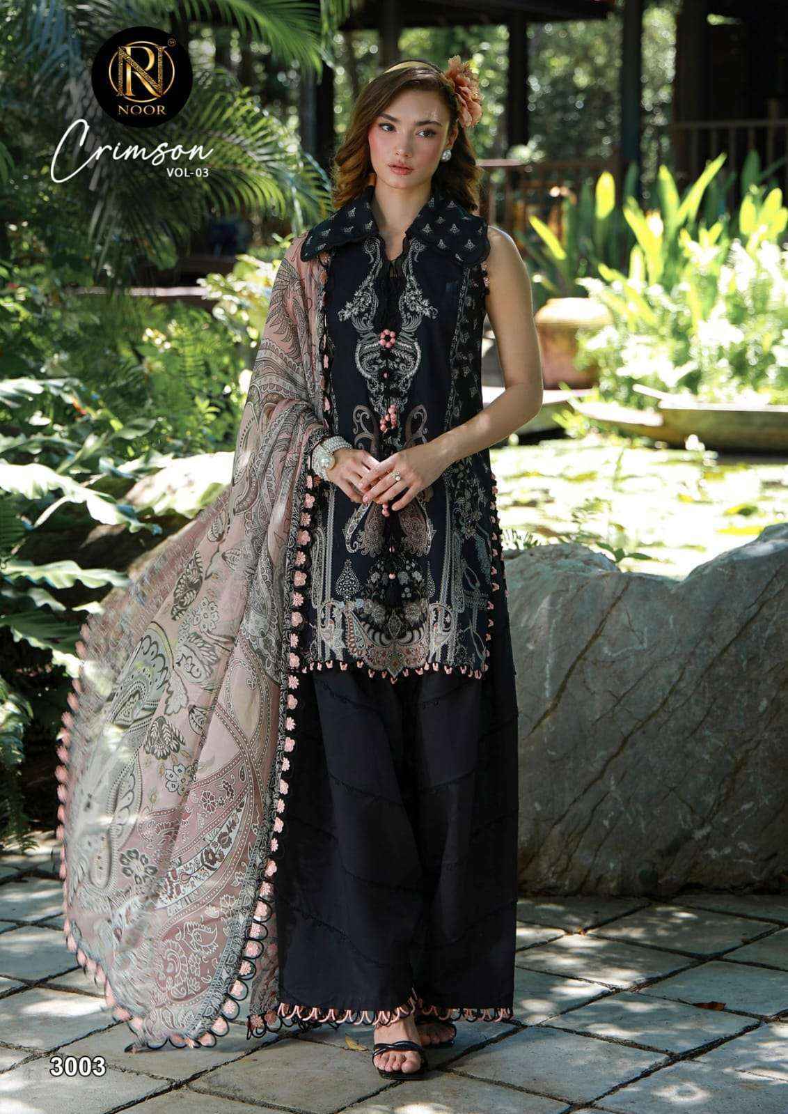 Noor Crimson Vol 3 Lawn Cotton Dress Material 6 pcs Catalogue