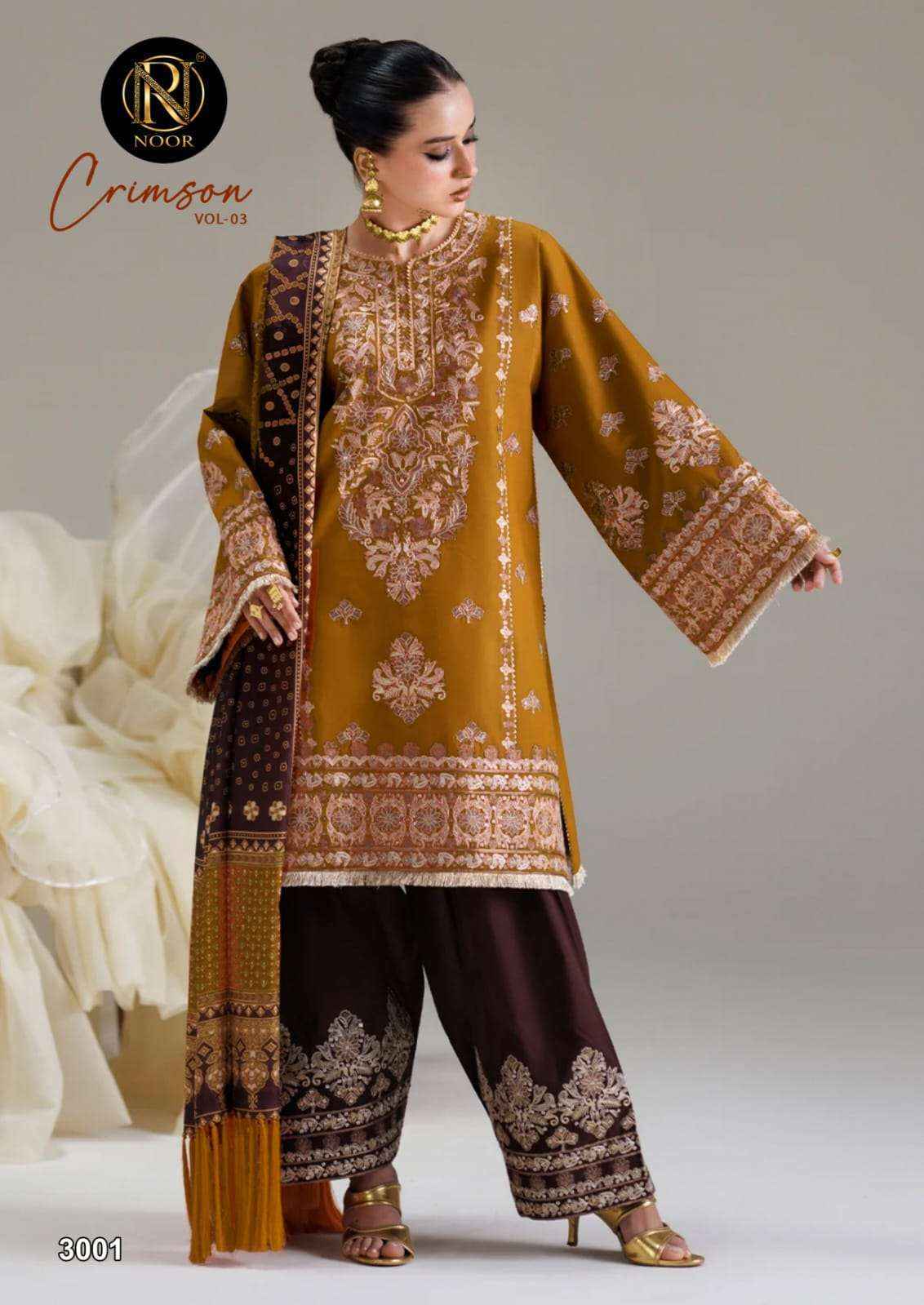 Noor Crimson Vol 3 Lawn Cotton Dress Material 6 pcs Catalogue