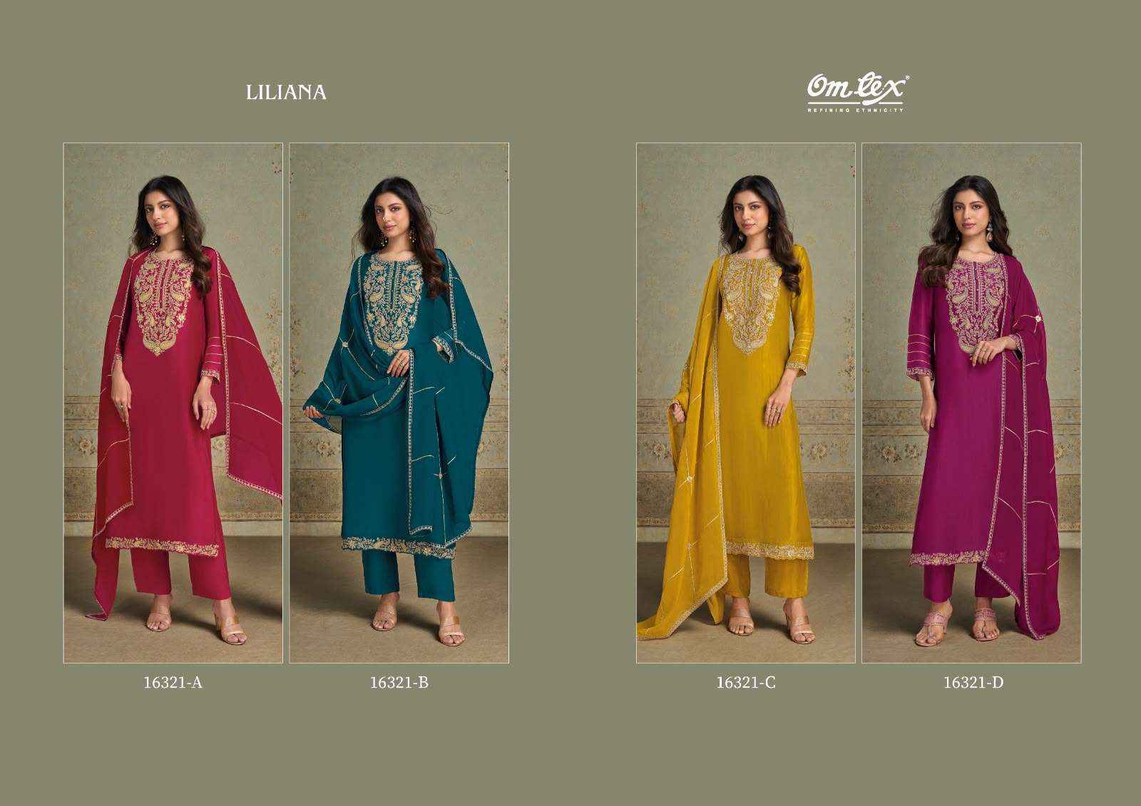 Omtex Liliana Silk Dress Material 4 Pc Catalouge