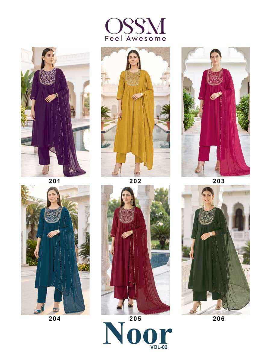 Ossm Noor Vol 2 Mal Chanderi Kurti Combo 6 pcs Catalogue