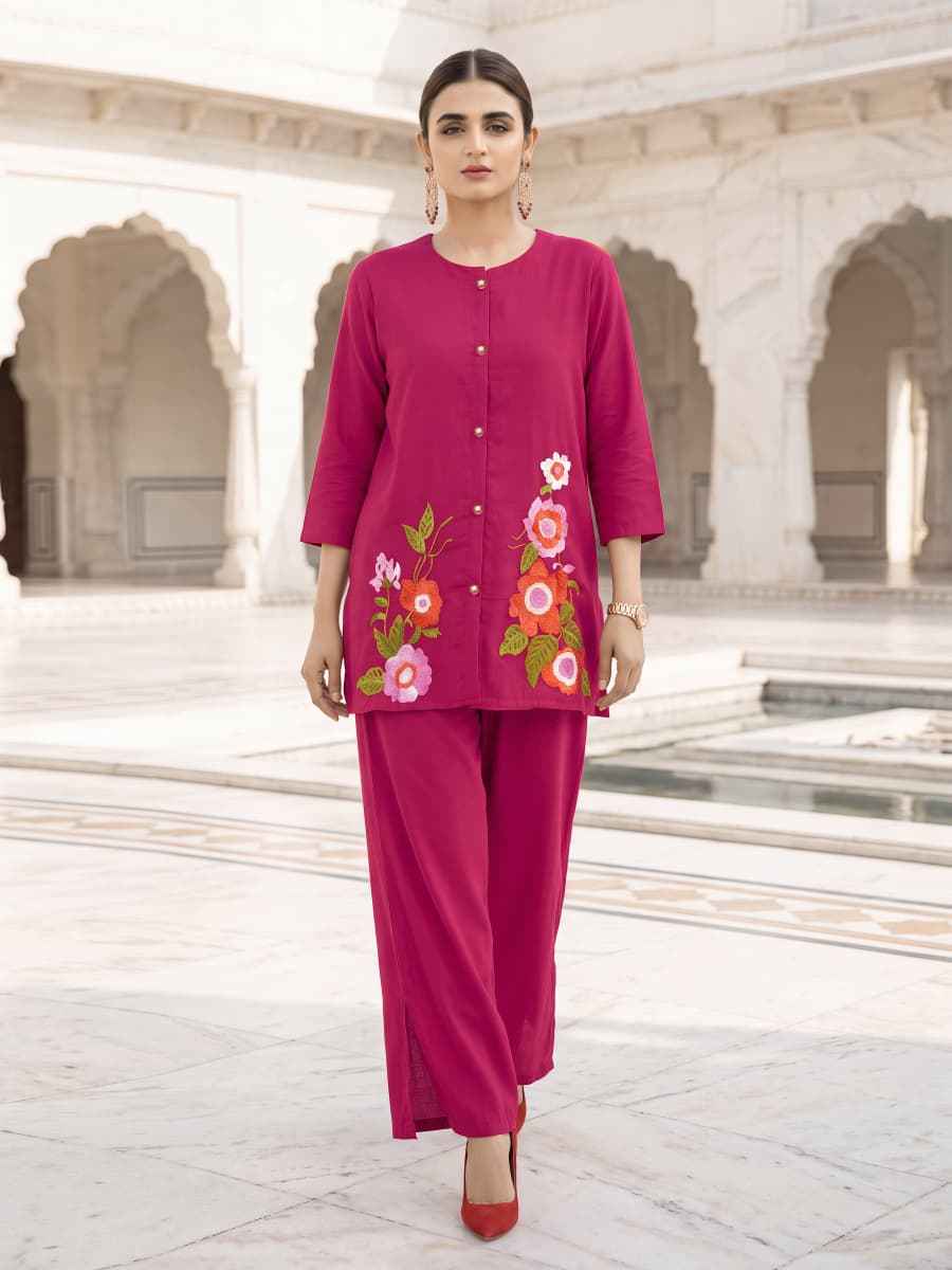 Ossm Pihu Mul Chanderi Co Ord Set 6 pcs Catalogue