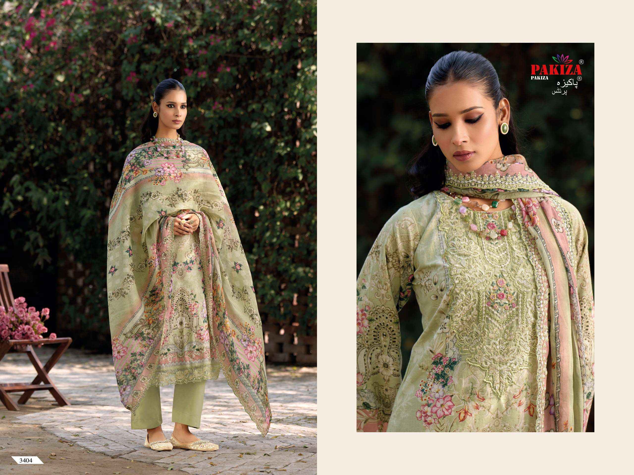 Pakiza Prints Haniya Hiba Vol 34 Lawn Cotton Dress Material 10 pcs Catalogue