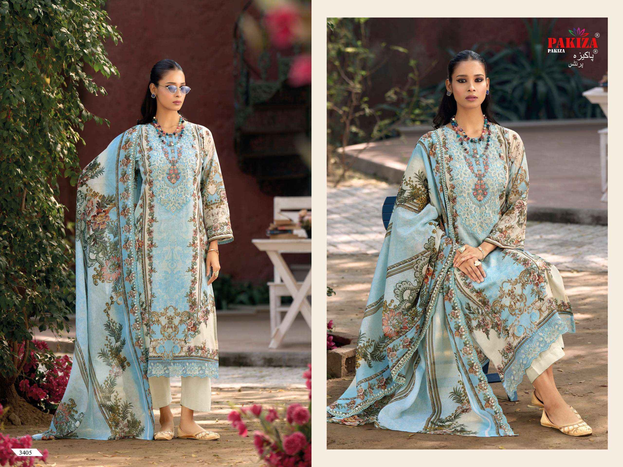 Pakiza Prints Haniya Hiba Vol 34 Lawn Cotton Dress Material 10 pcs Catalogue