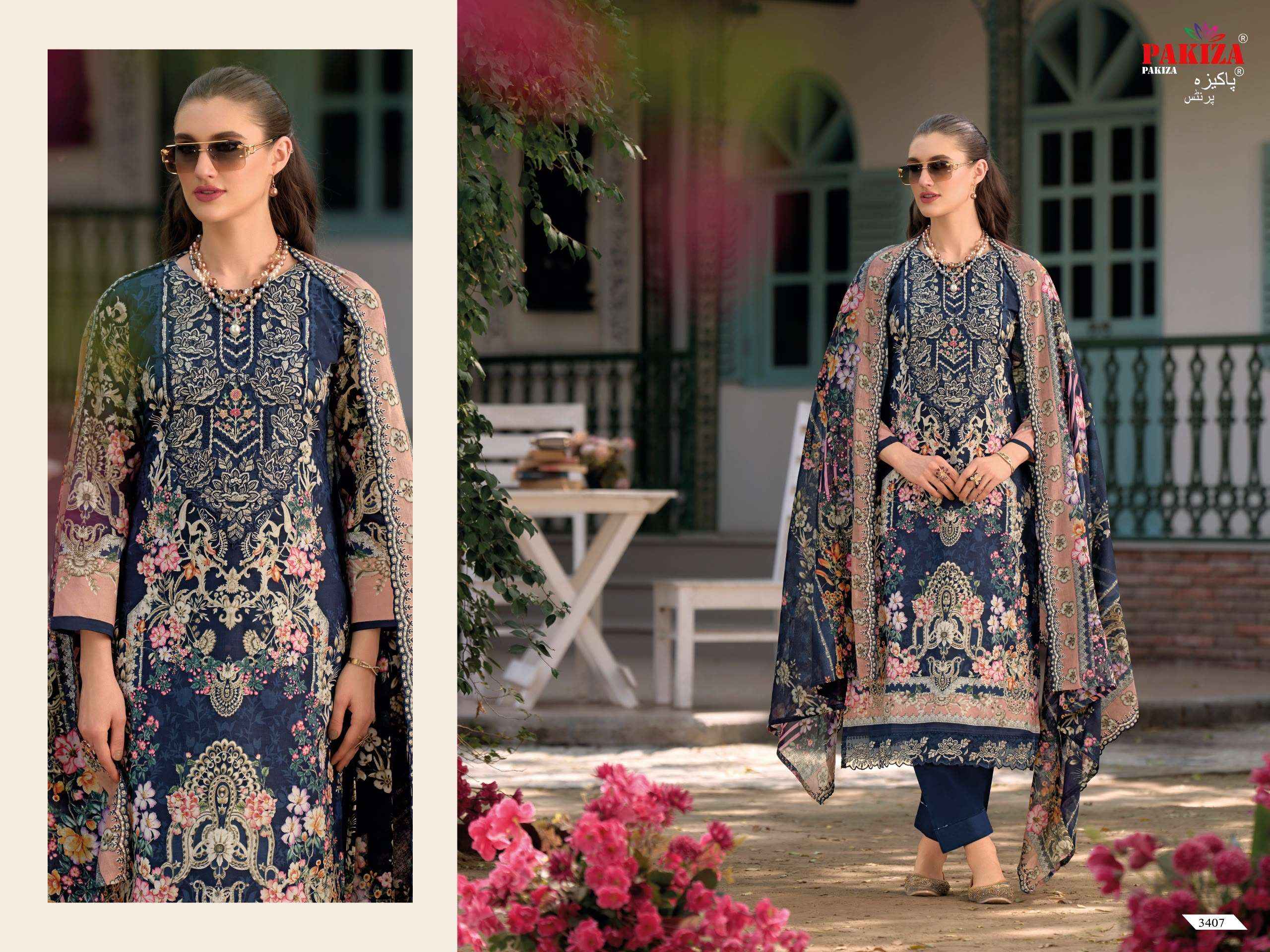 Pakiza Prints Haniya Hiba Vol 34 Lawn Cotton Dress Material 10 pcs Catalogue