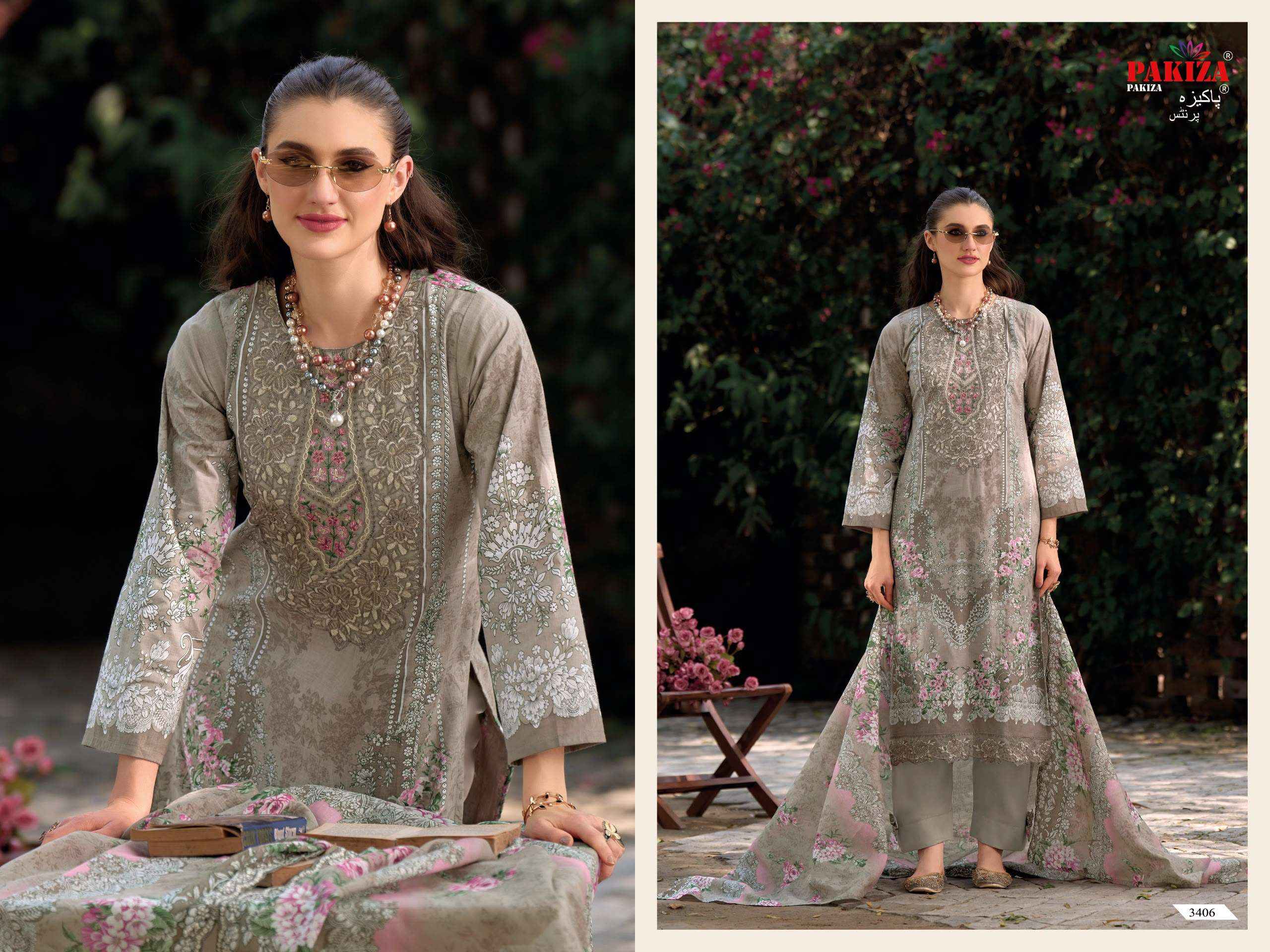 Pakiza Prints Haniya Hiba Vol 34 Lawn Cotton Dress Material 10 pcs Catalogue