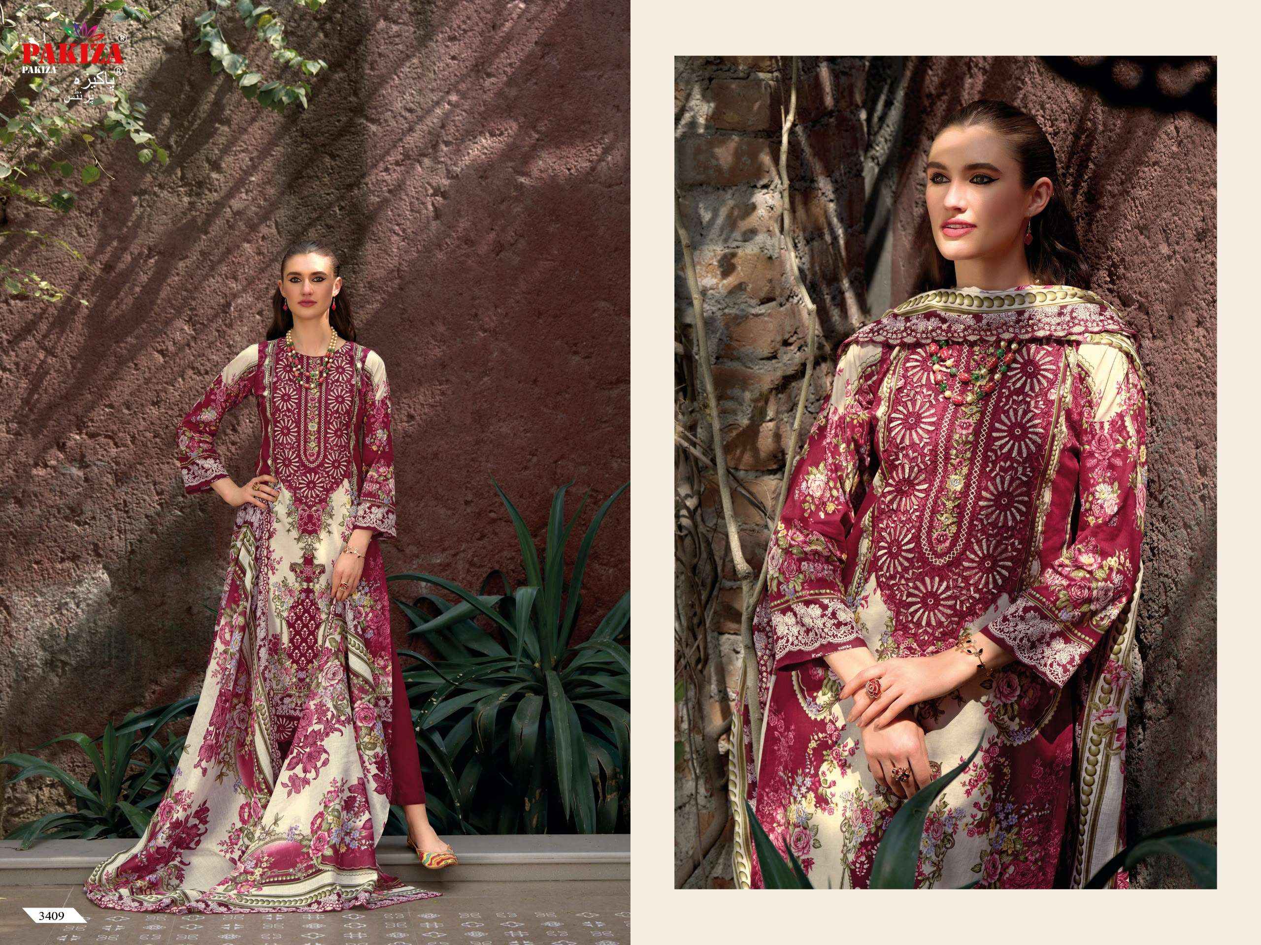 Pakiza Prints Haniya Hiba Vol 34 Lawn Cotton Dress Material 10 pcs Catalogue