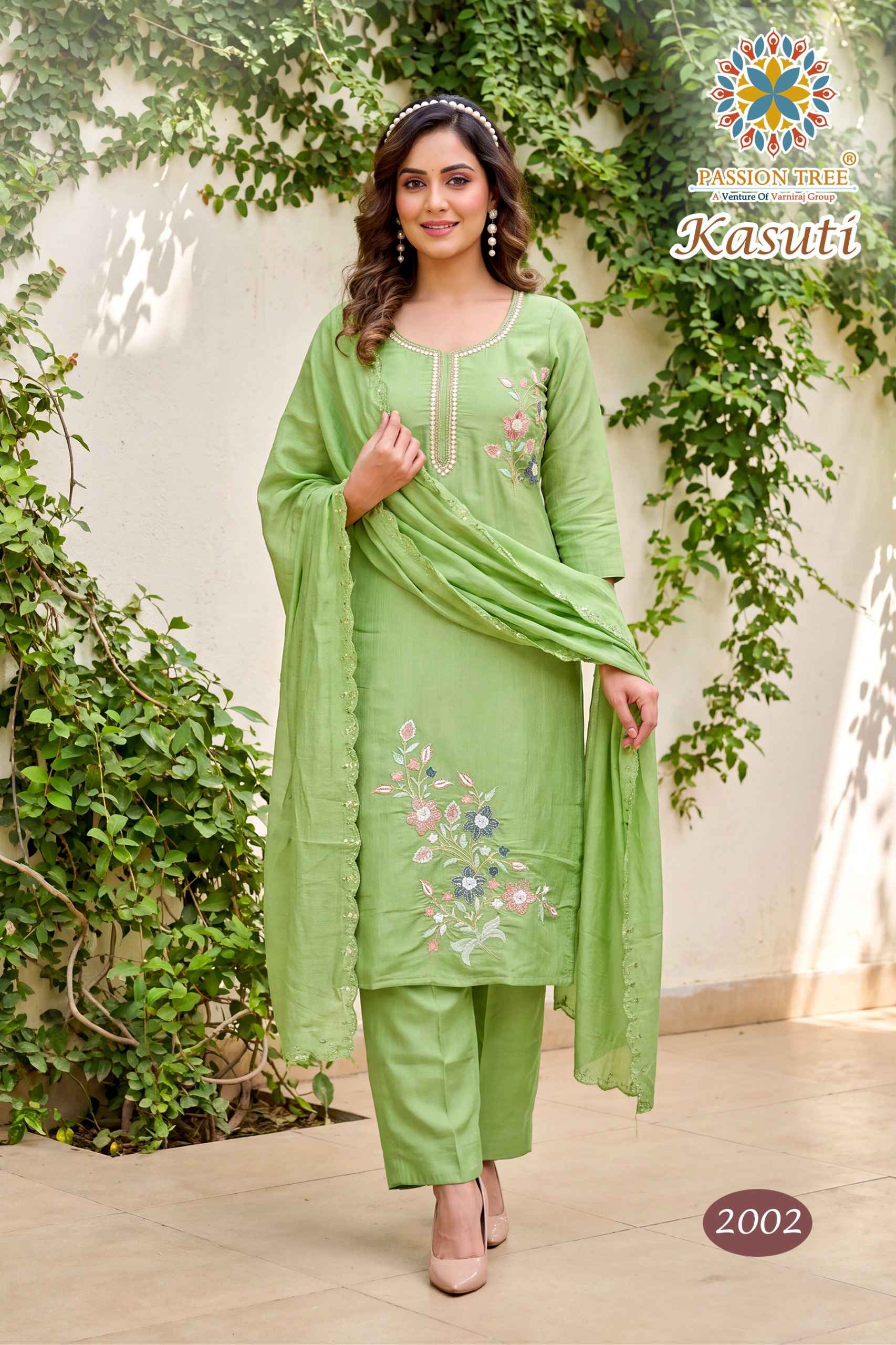 Passion Tree Kasuti Vol 2 Mal Chanderi Kurti Combo 8 pcs Catalogue