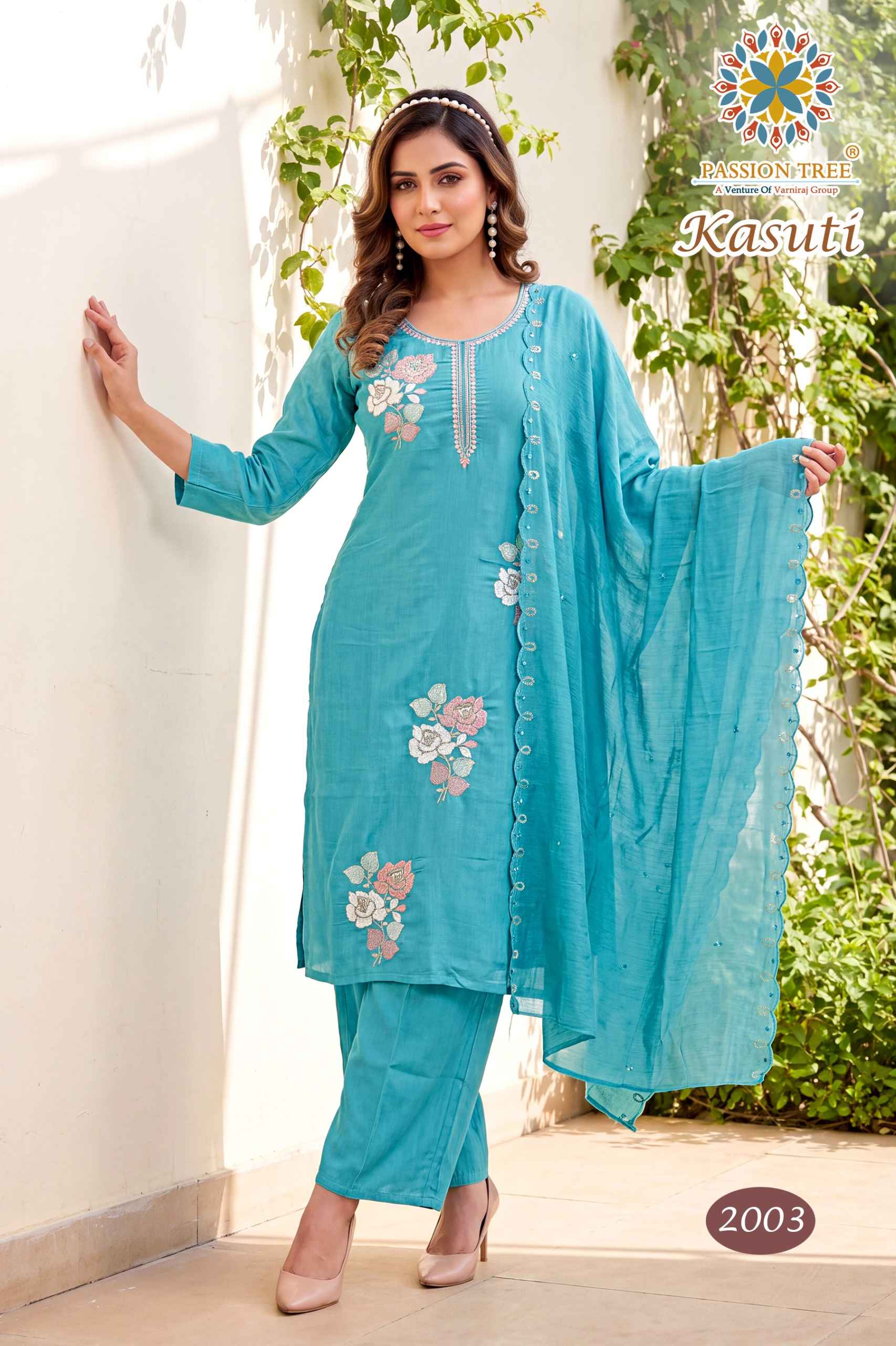 Passion Tree Kasuti Vol 2 Mal Chanderi Kurti Combo 8 pcs Catalogue
