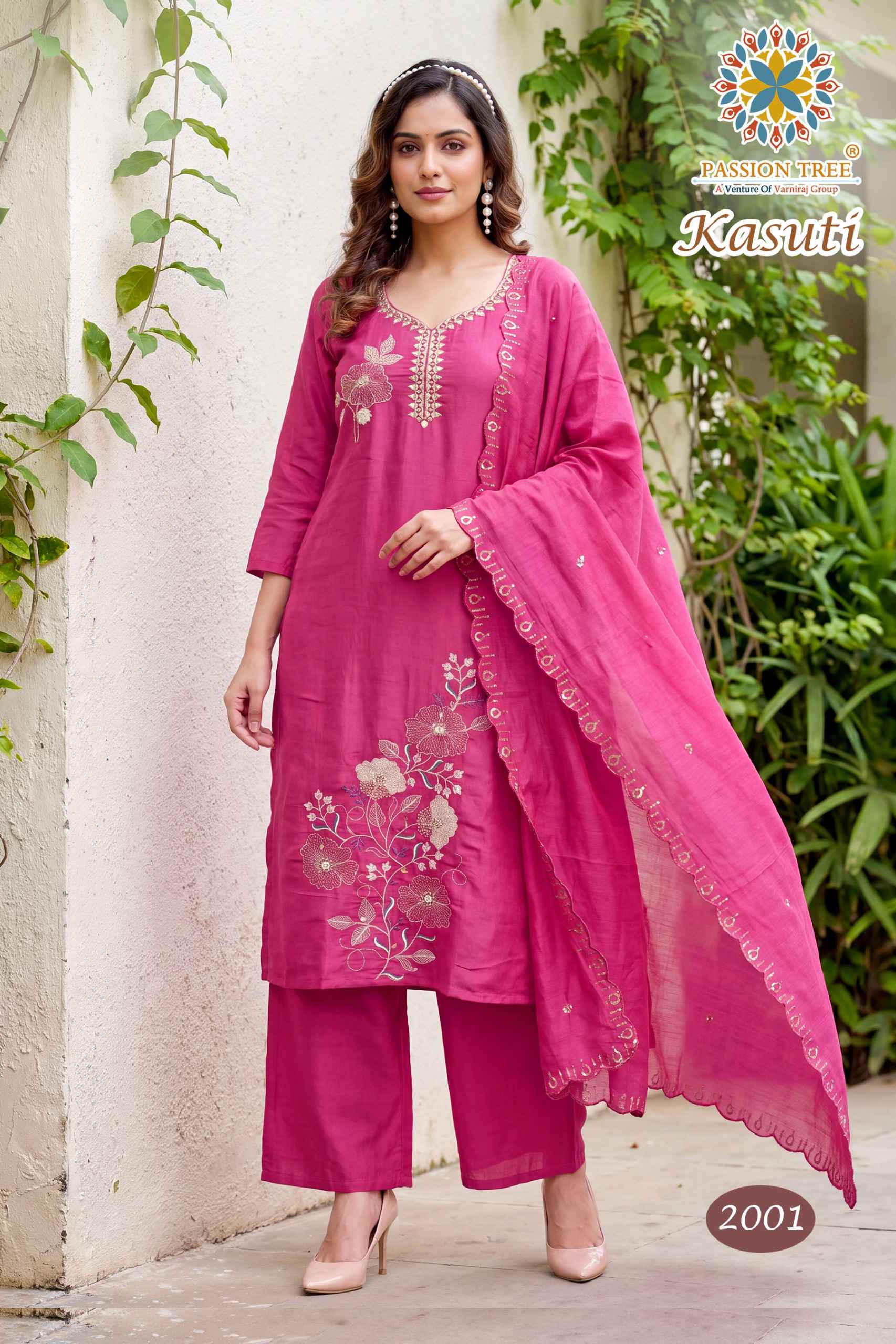 Passion Tree Kasuti Vol 2 Mal Chanderi Kurti Combo 8 pcs Catalogue