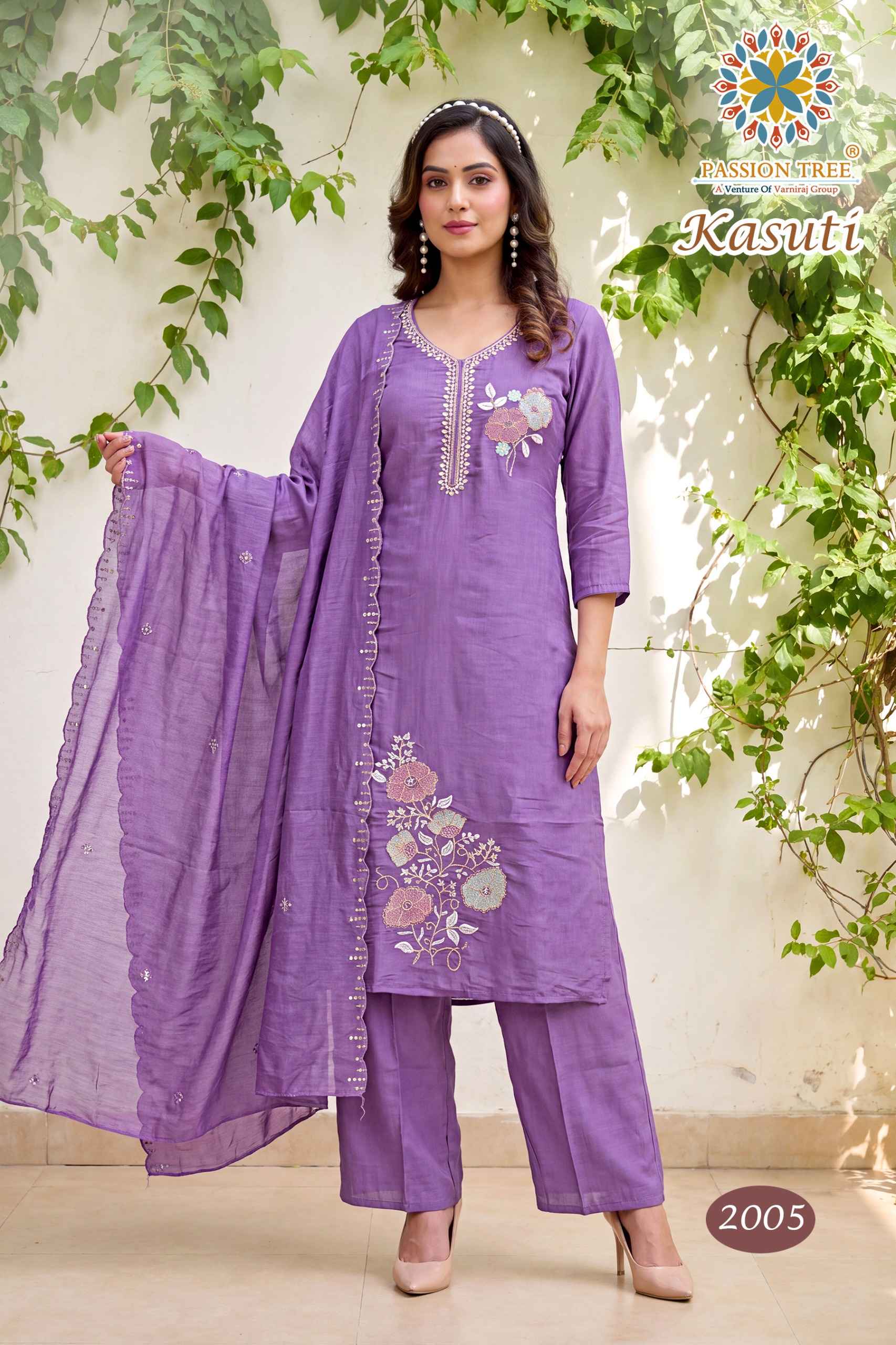 Passion Tree Kasuti Vol 2 Mal Chanderi Kurti Combo 8 pcs Catalogue