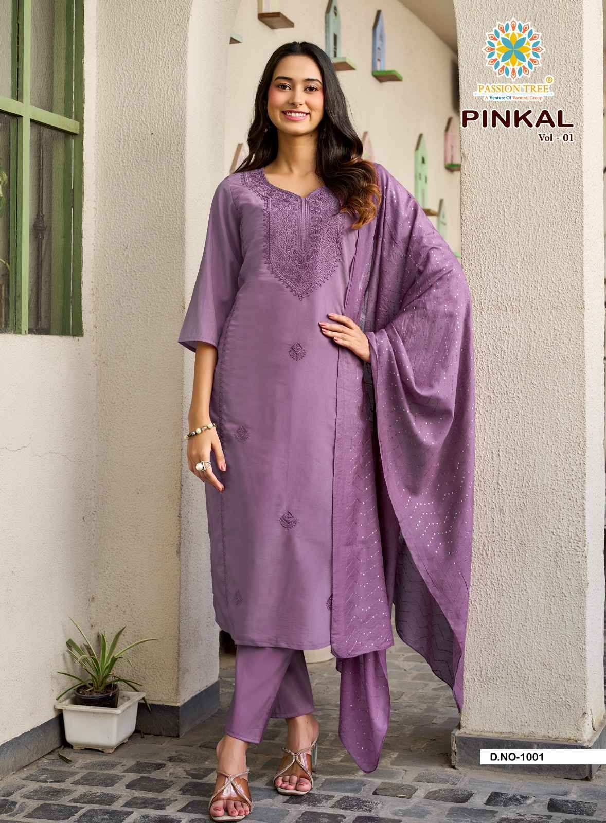 Passion Tree Pinkal Vol 1 Roman Shimmer Kurti Combo 6 pcs Catalogue