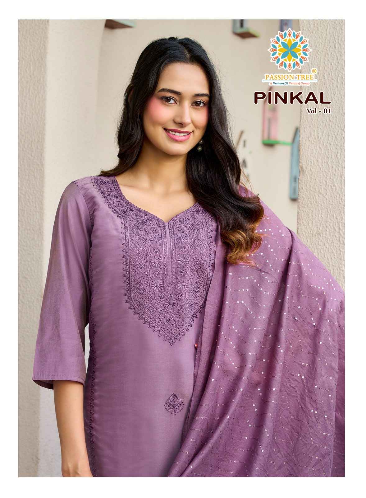 Passion Tree Pinkal Vol 1 Roman Shimmer Kurti Combo 6 pcs Catalogue