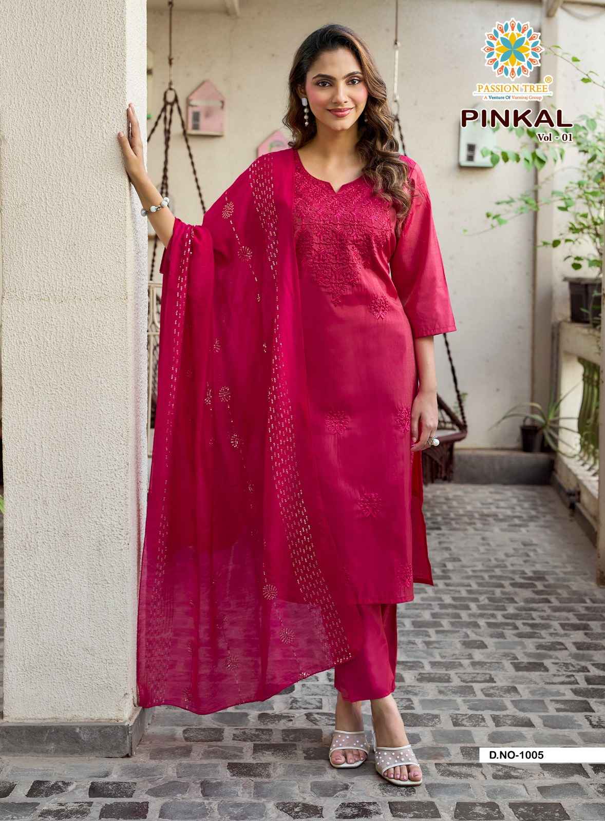 Passion Tree Pinkal Vol 1 Roman Shimmer Kurti Combo 6 pcs Catalogue