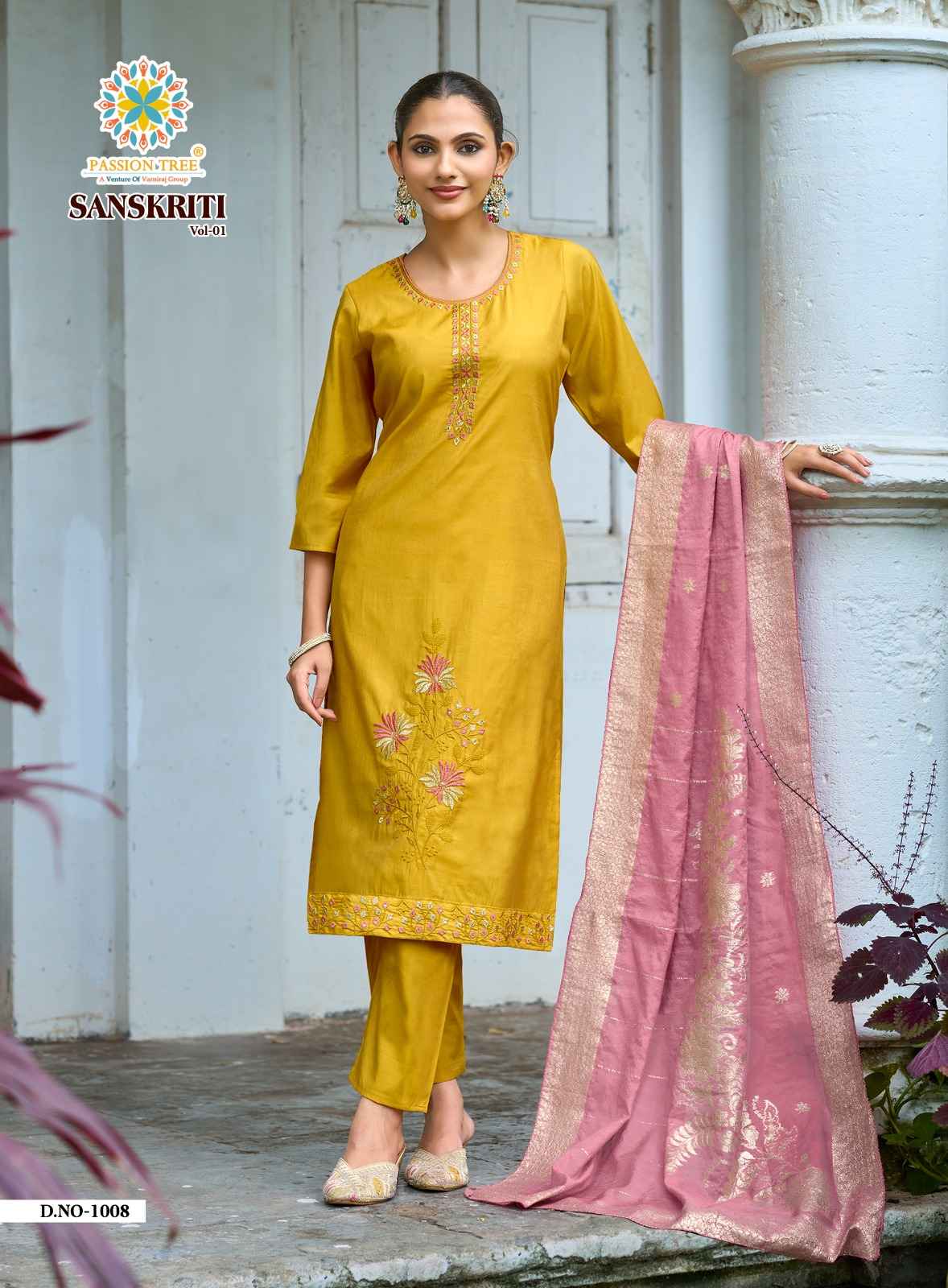 Passion Tree Sanskriti Vol 1 Roman Shimmer Kurti Combo 8 pcs Catalogue