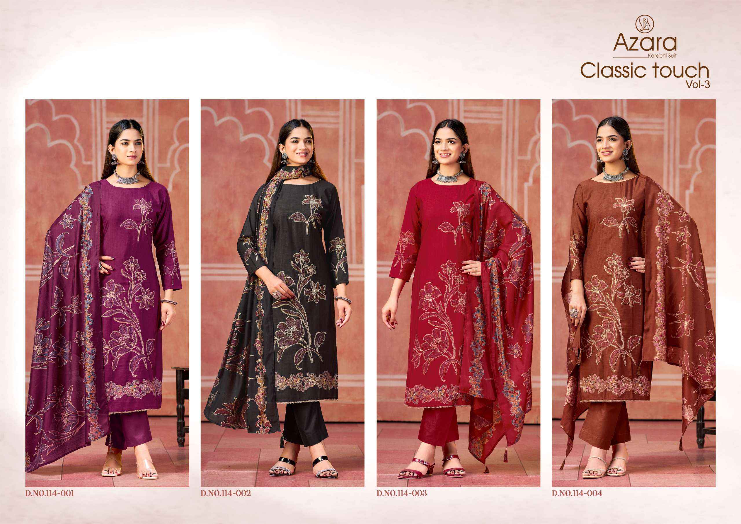 Radhika Fashion Azara Classic Touch Vol 3 Viscose Dress Material 4 pcs Catalogue