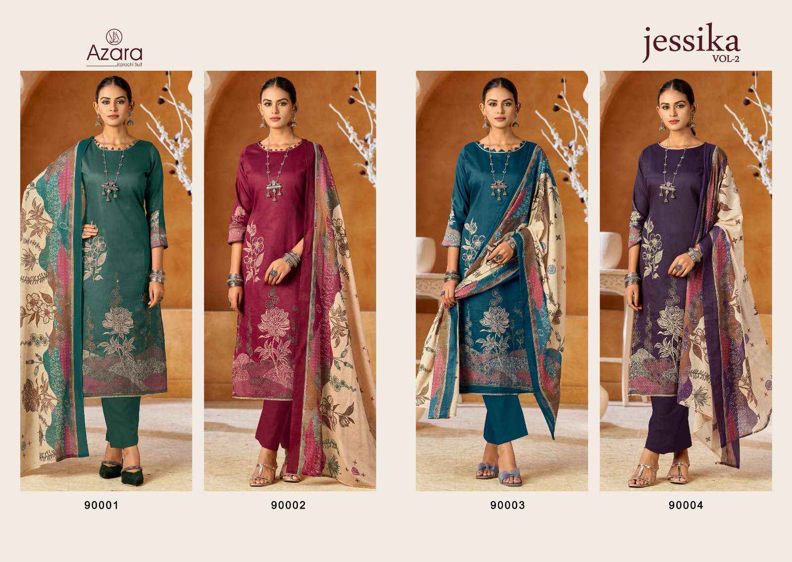 Radhika Fashion Azara Jessika Vol 2 Jam Cotton Dress Material 4 pcs Catalogue