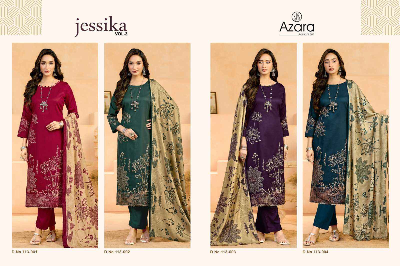 Radhika Fashion Azara Jessika Vol 3 Jam Cotton Dress Material 4 pcs Catalogue